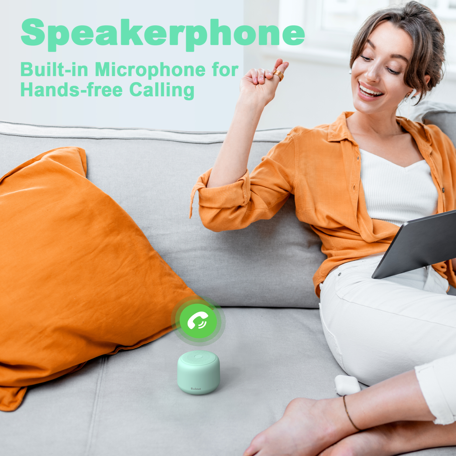 Haut-parleurs portatifs Bluetooth de Bobtot avec courroie, mini haut-parleur étanche sans fil IPX5 avec son stéréo puissant, autonomie de 20 heures,