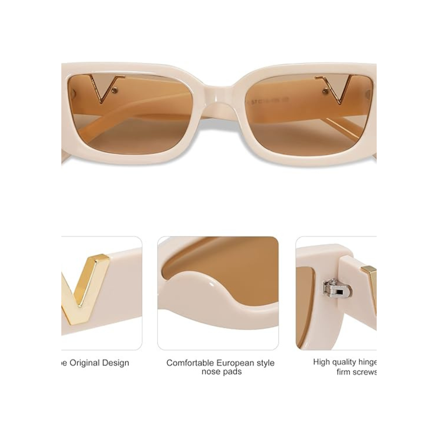 2 Pack Rectangle Sunglasses for Women 90s Retro Trendy Y2K Aesthetic Vintage Square Sunglasses AR82037