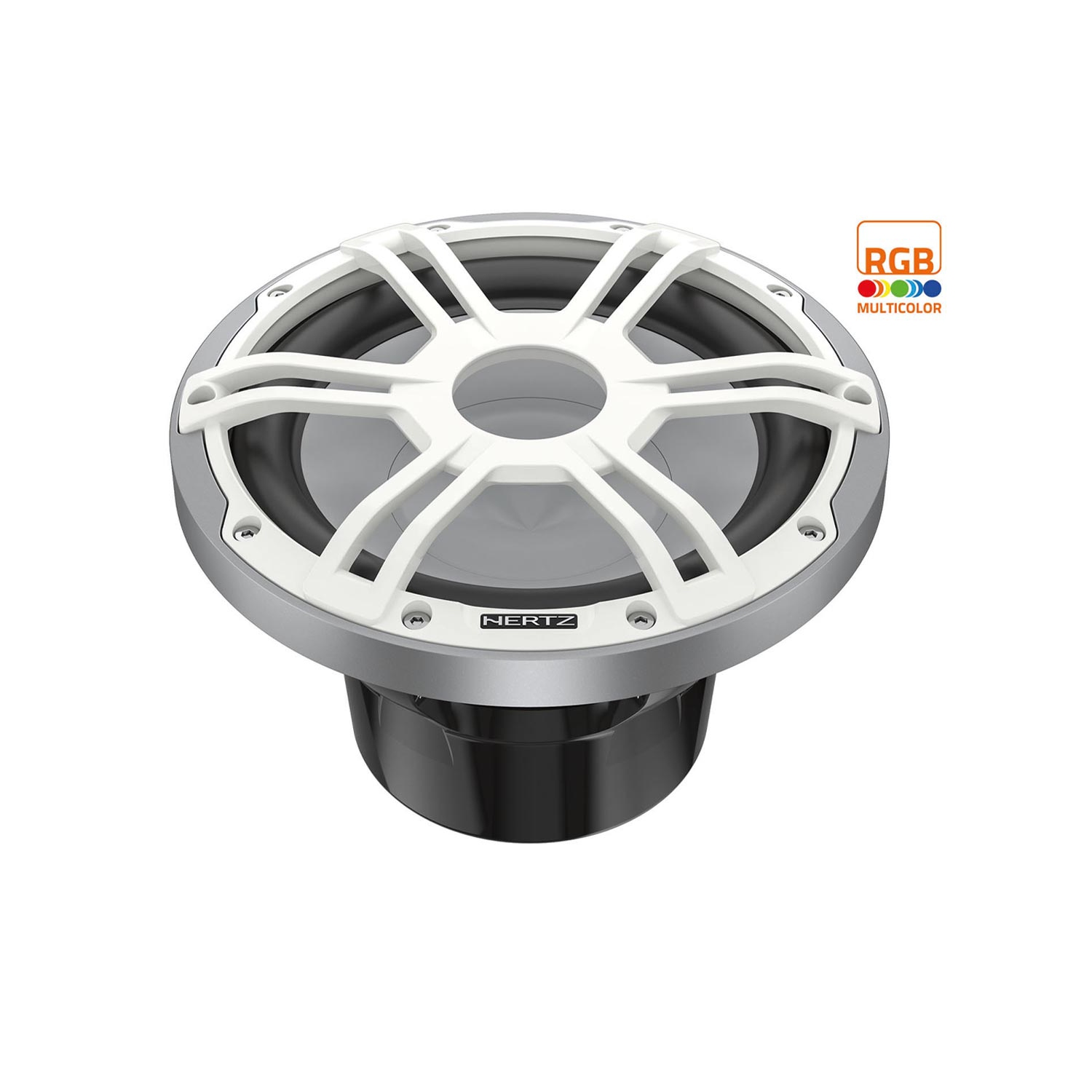 Haut-parleur d'extrêmes graves LED RVB de 10&nbsp;po 500&nbsp;W 4 ohms pour sports nautiques HMS 10 S4-LD-SW de Hertz