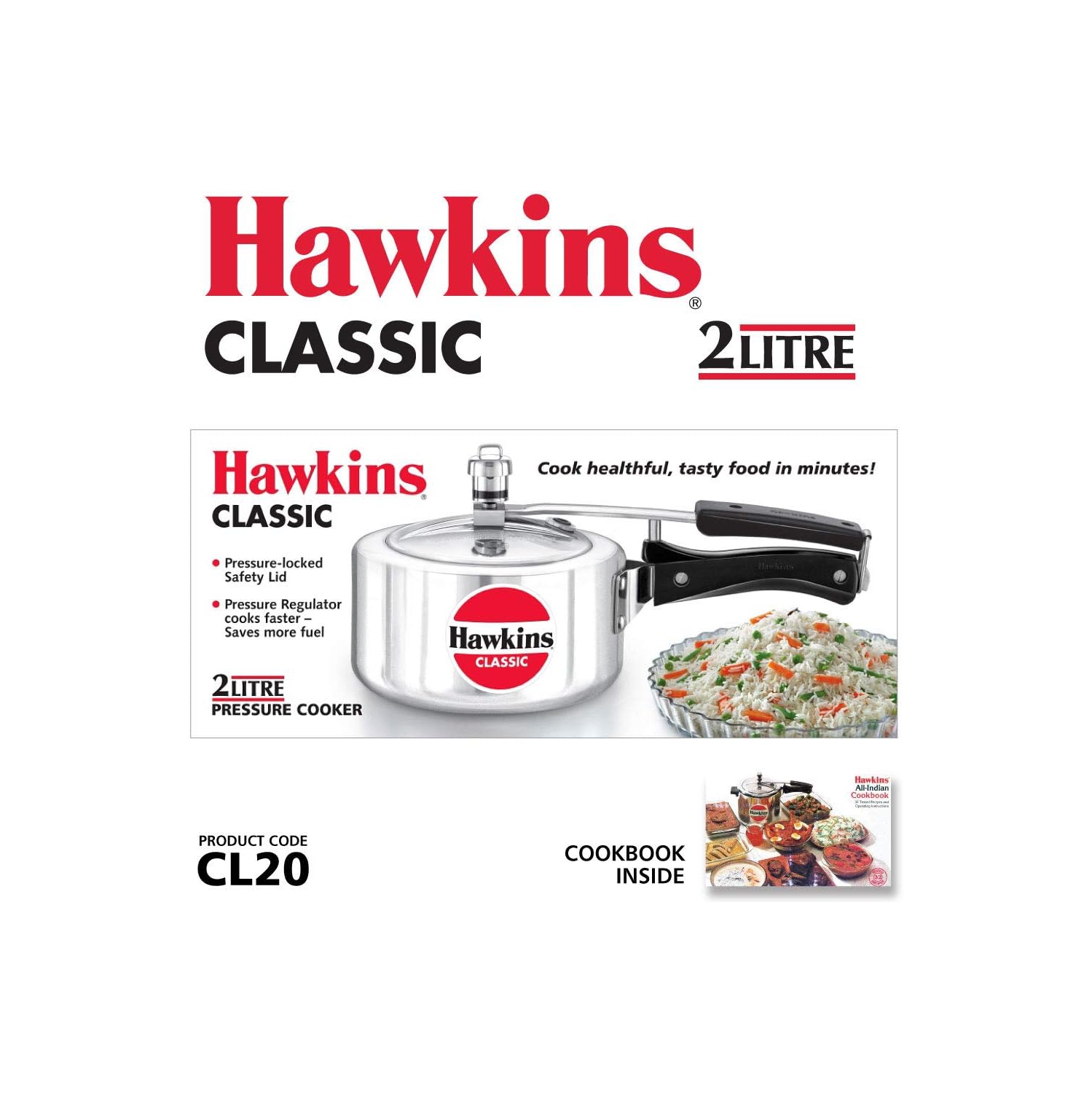 Hawkins HACL20 New Classic Cooker 2.0L, Small, Silver