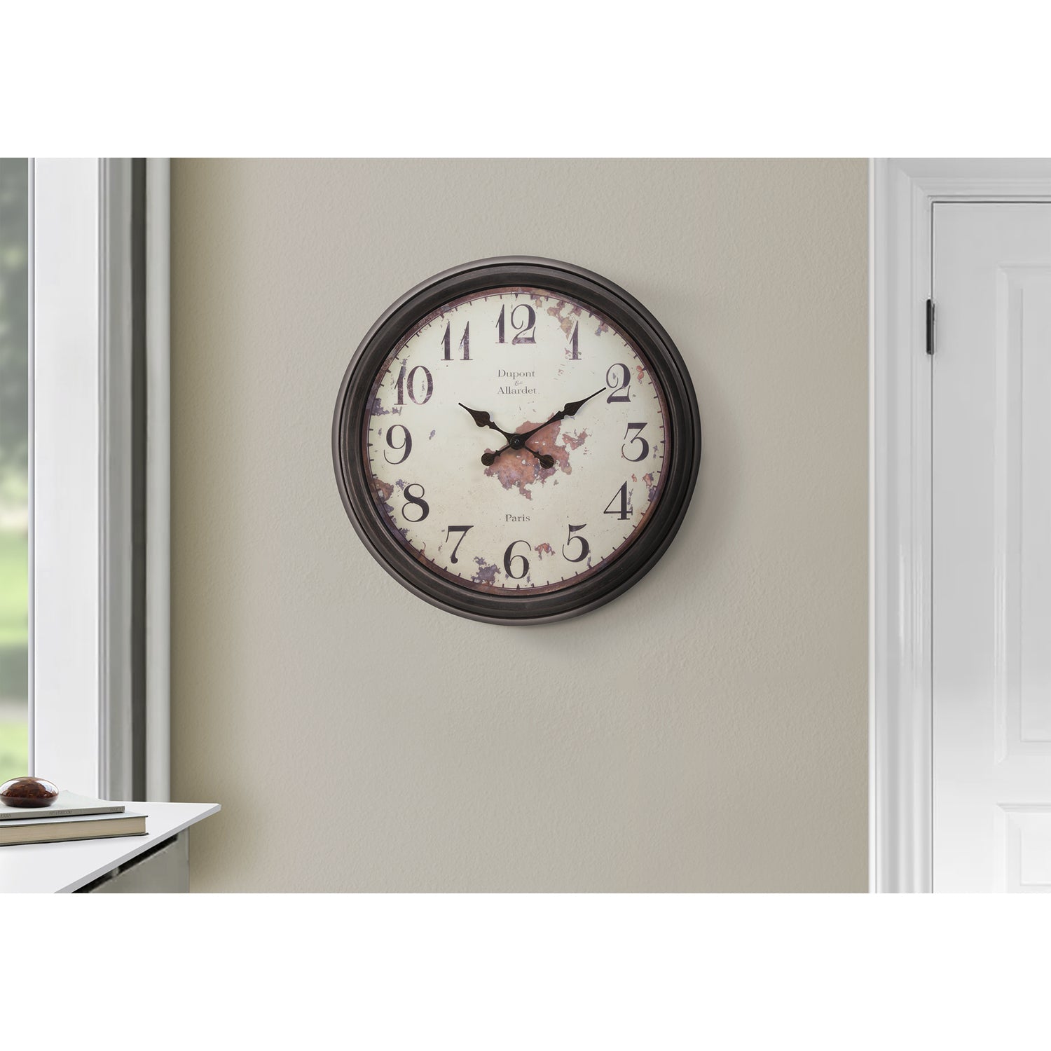 Monarch Specialties I 9042 - Clocks, 20" Round, Wall Clock, Brown, Transitional