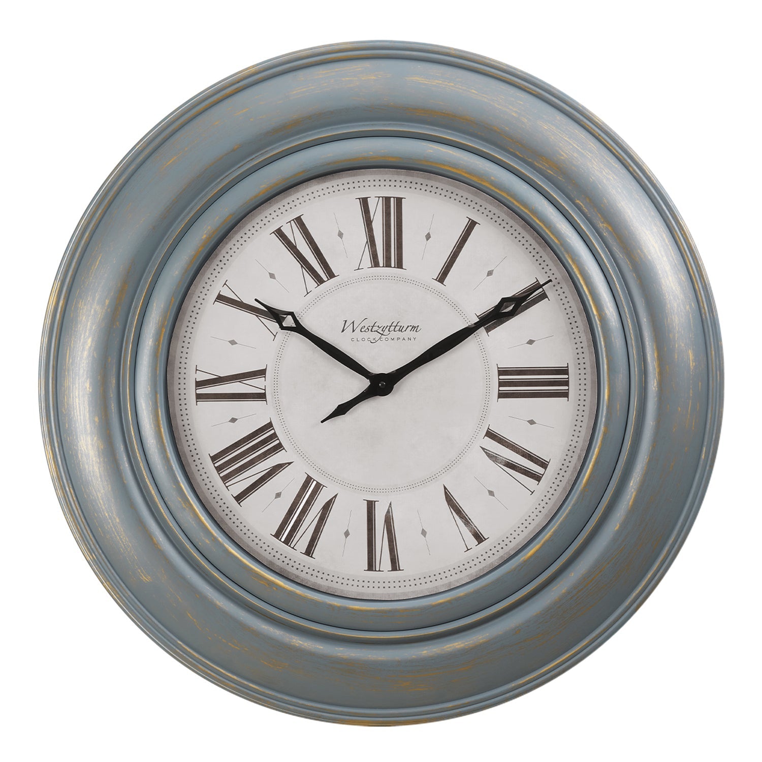 Monarch Specialties I 9028 - Horloges, 30 po rond, grande horloge murale, bleu antique Transitionnel