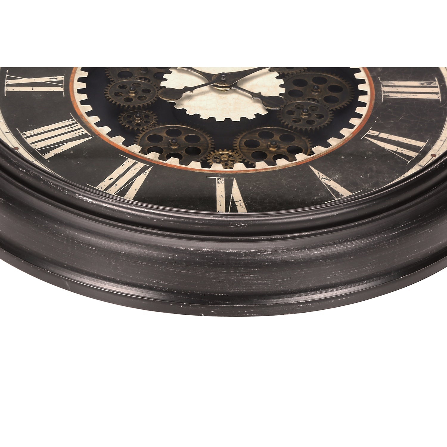 Monarch Specialties I 9070 - Clocks, 23" Round, Gear Mechanism, Wall Clock, Brown, Transitional