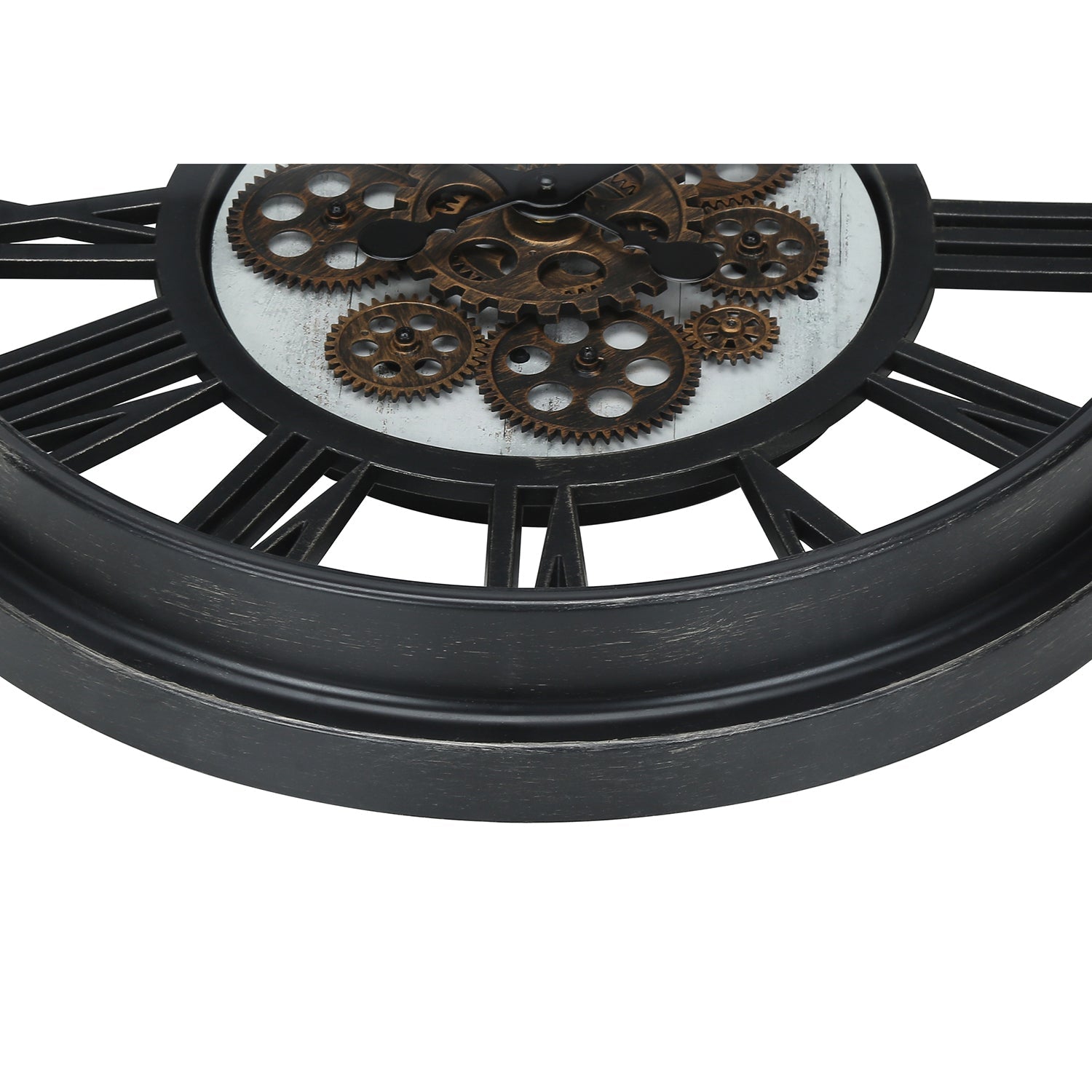 Monarch Specialties I 9064 - Clocks, 20" Round, Gear Mechanism, Wall Clock, Black, Transitional