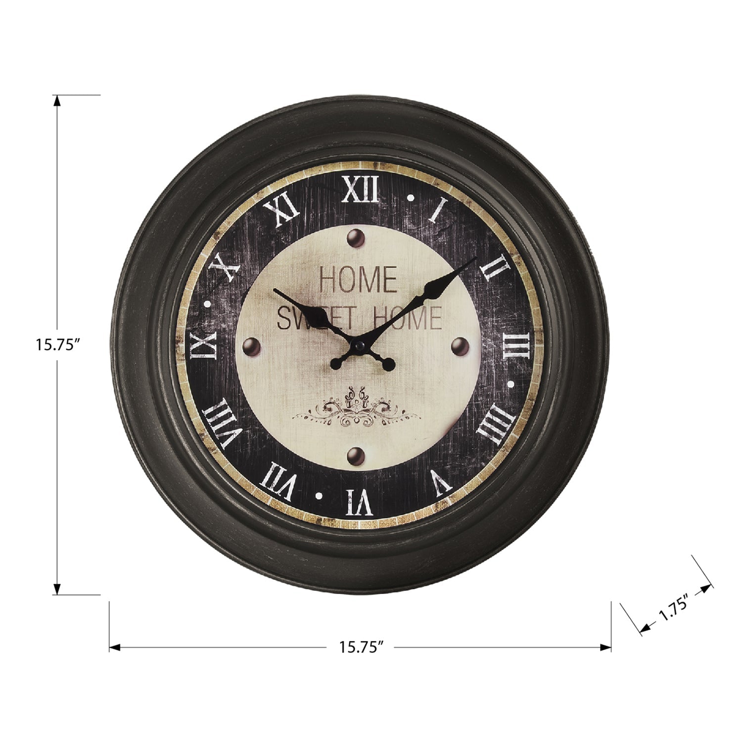 Monarch Specialties I 9083 - Horloges, rond de 16&nbsp;po, horloge murale, brun antique, transitionnel