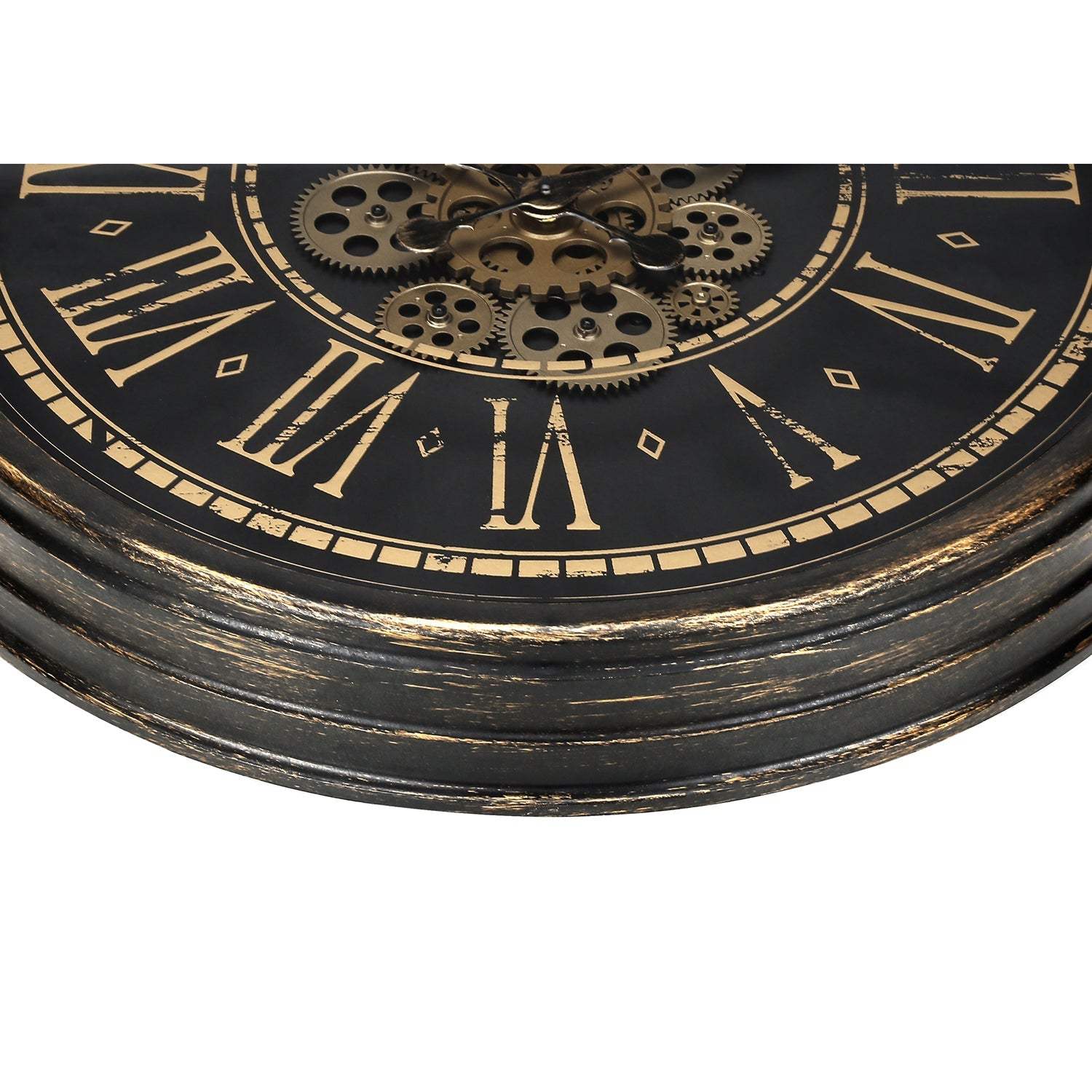 Monarch Specialties I 9073 - Clocks, 24" Round, Gear Mechanism, Wall Clock, Brown, Transitional