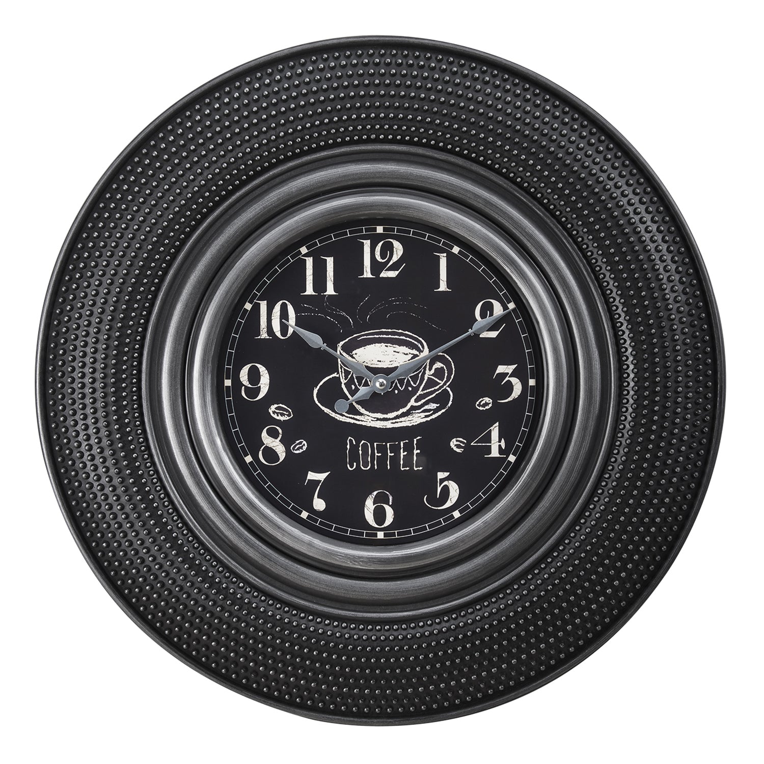 Monarch Specialties I 9044 - Clocks, 20" Round, Charcoal Grey, Transitional