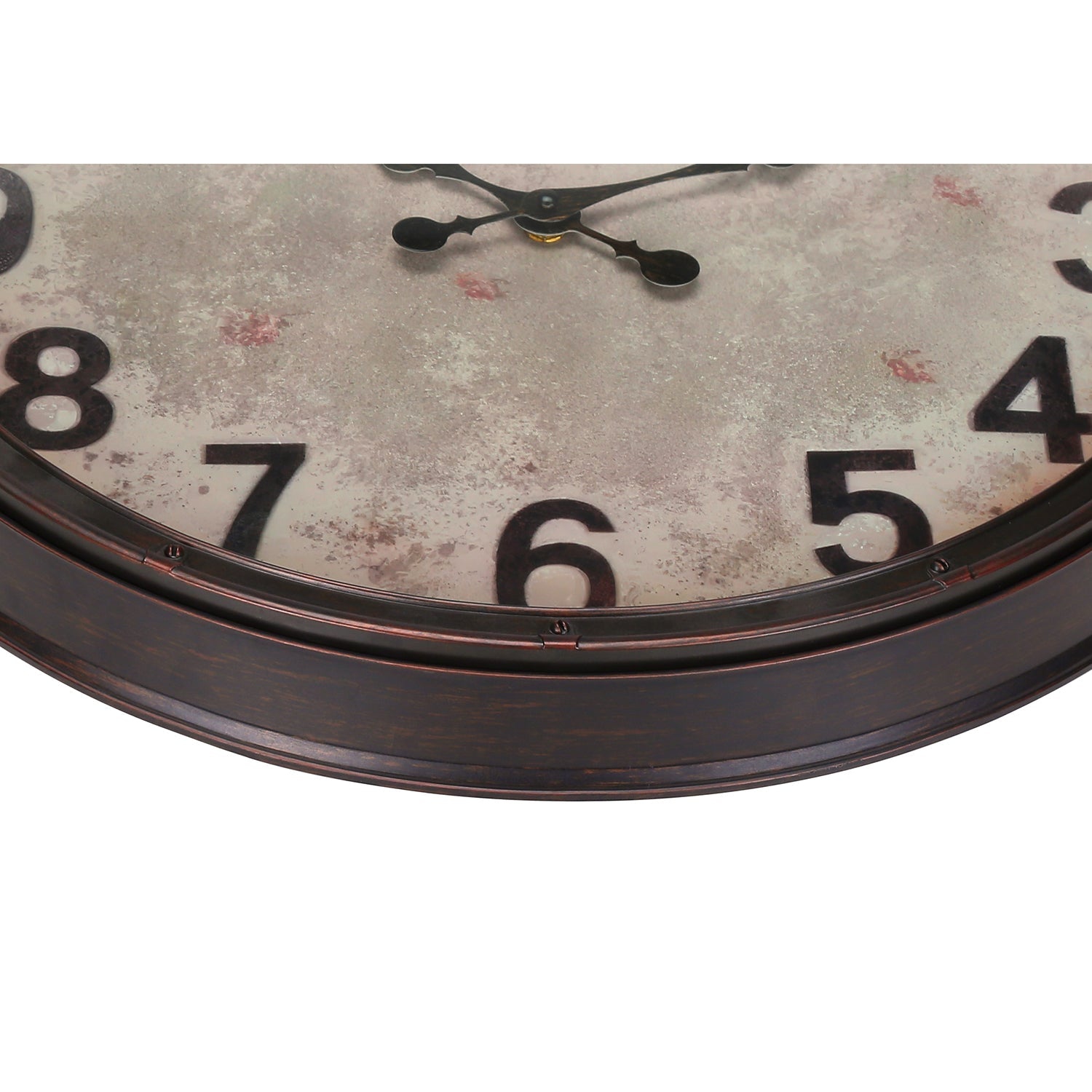 Monarch Specialties I 9054 - Clocks, 20" Round, Wall Clock, Antique Brown, Transitional