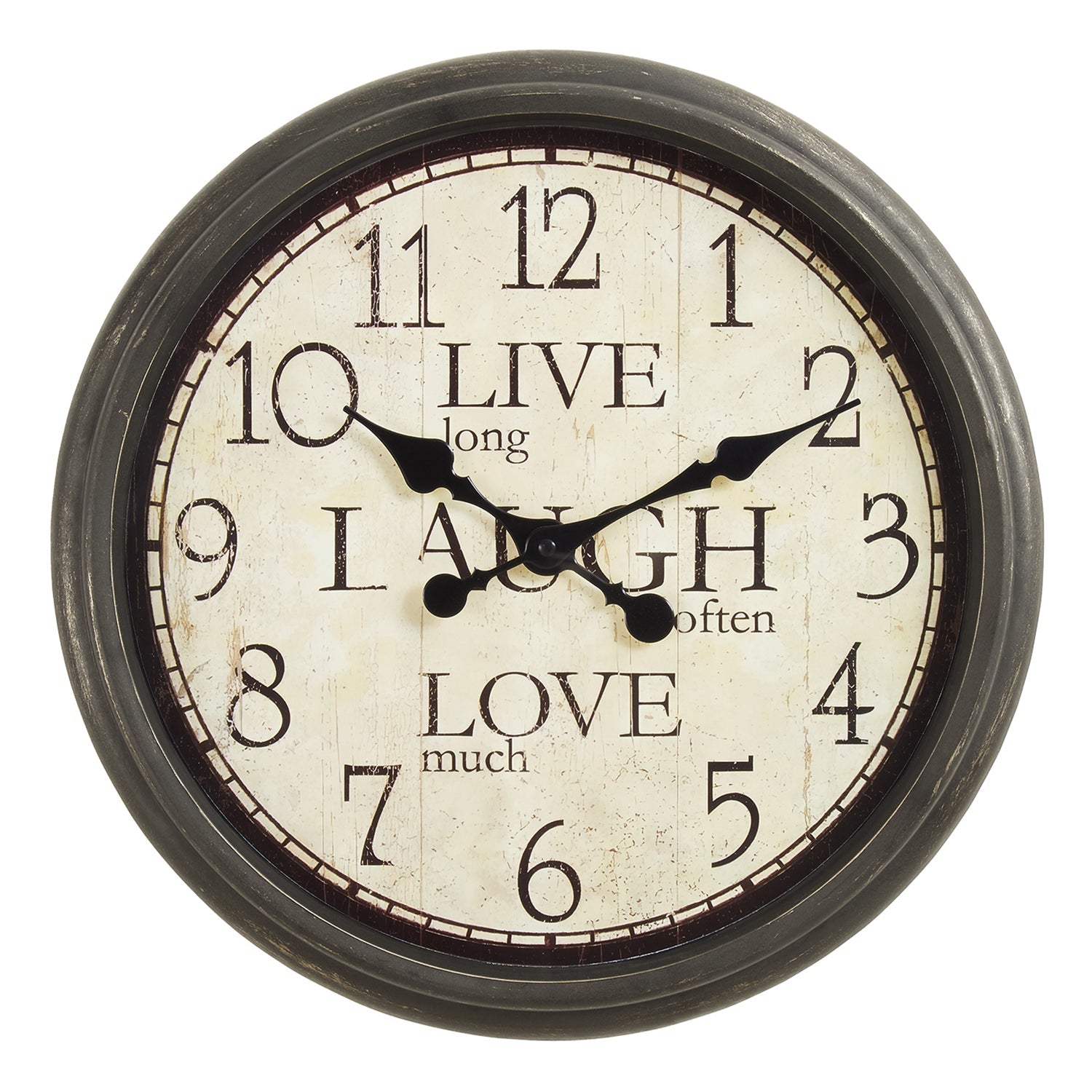 Monarch Specialties I 9085 - Clocks, 16" Round, Wall Clock, Antique Brown, Transitional
