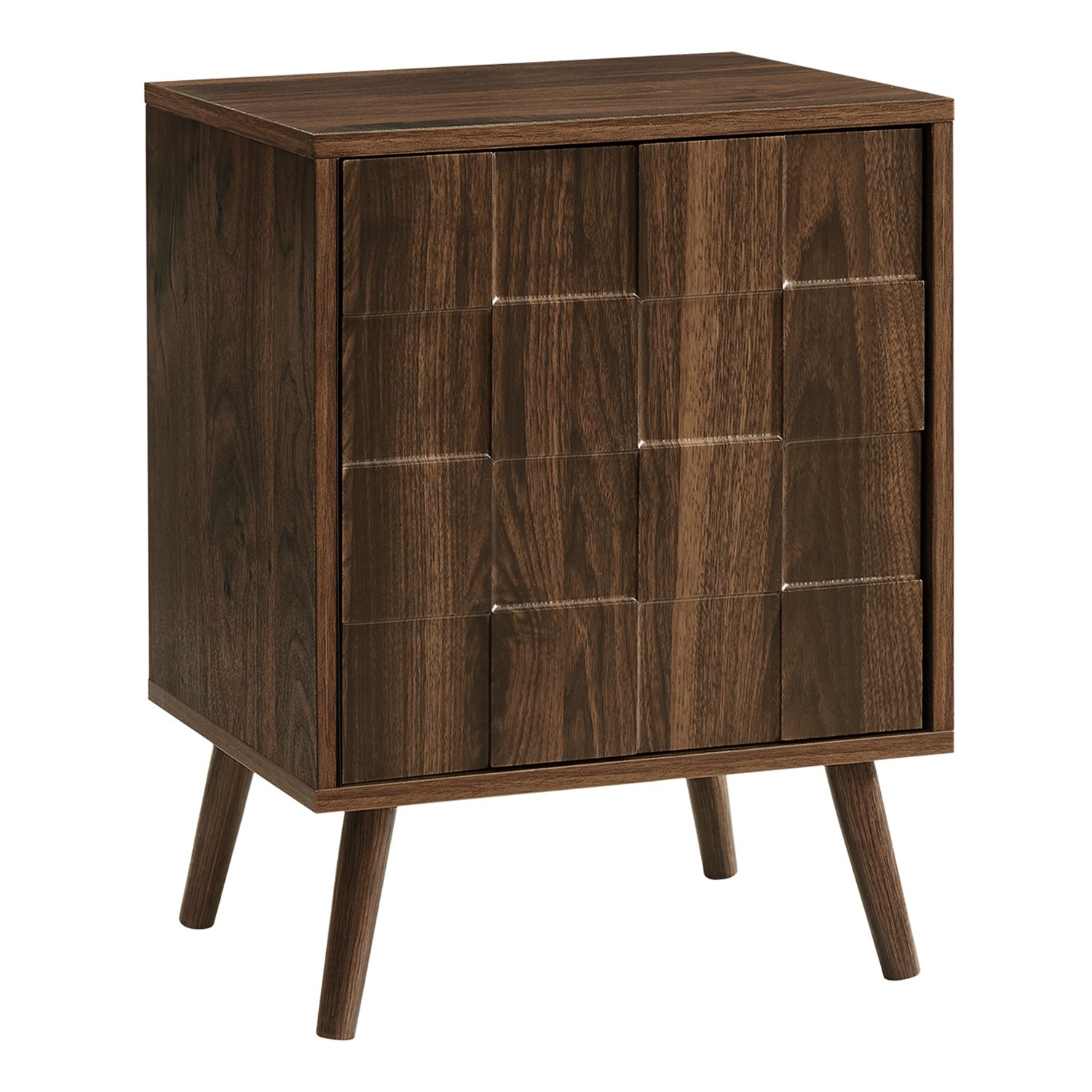 Monarch Specialties I 2788 - Accent Table, End, Side Table, Small, Storage, Lamp, Walnut Laminate, Modern