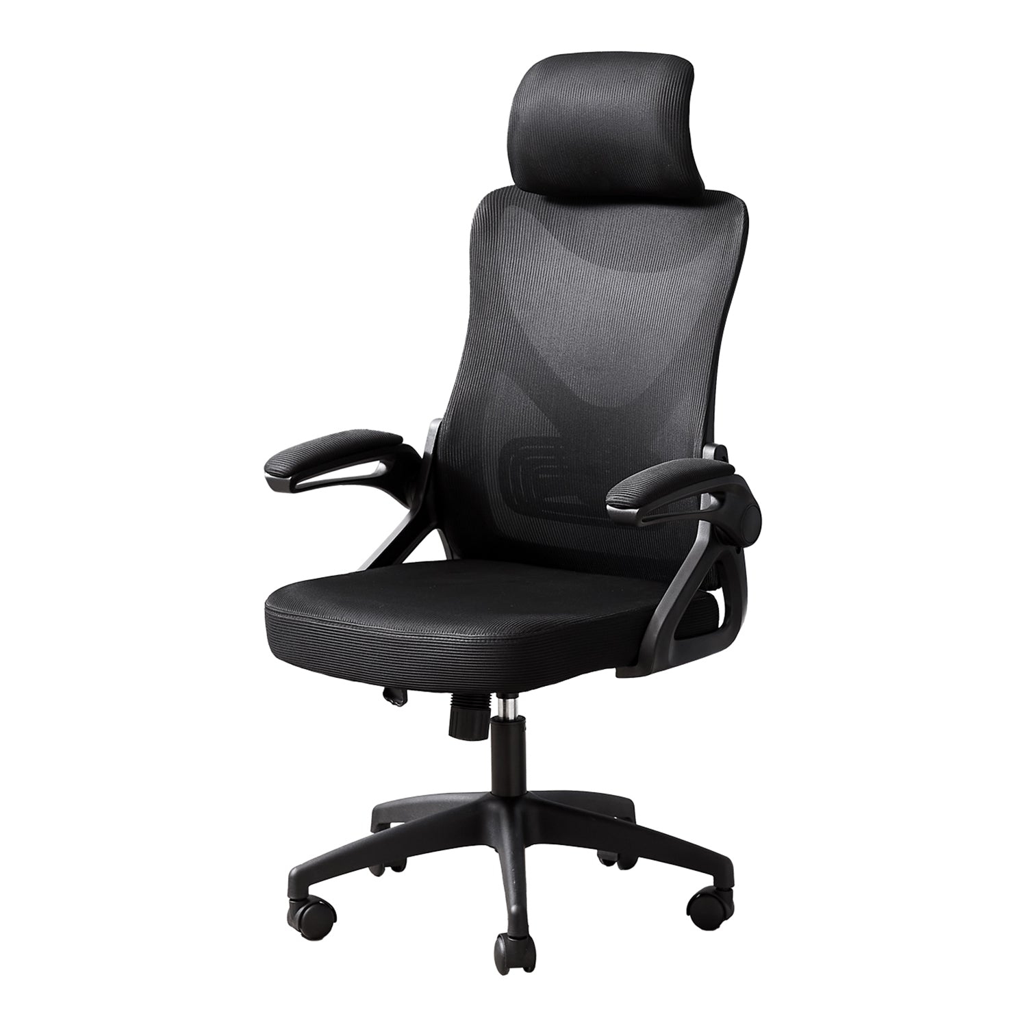 Monarch Specialties I 7334 - Chaise de bureau, hauteur réglable, ergonomique, pivotante, travail, Métal noir, mailles noires, contemporaines, modernes