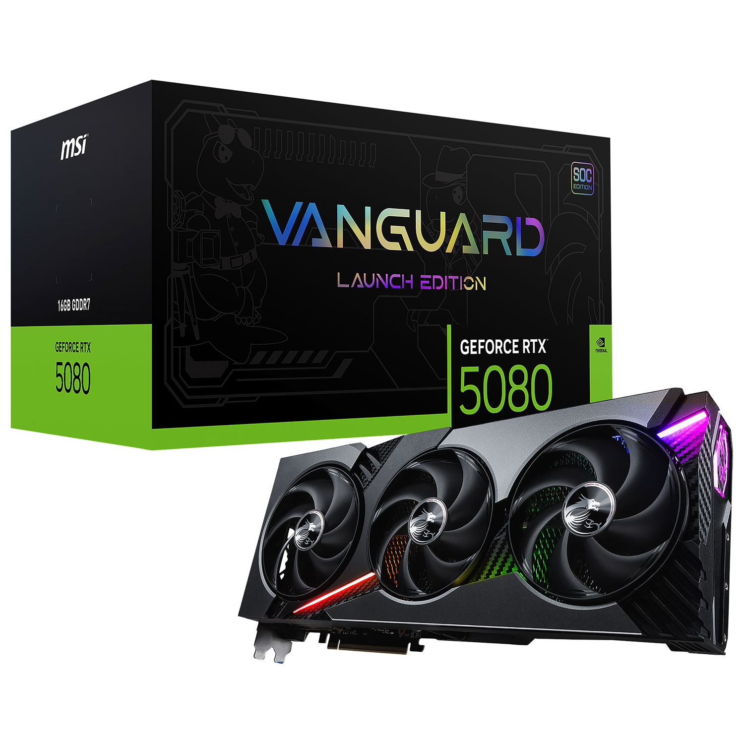 MSI GeForce RTX 5080 Vanguard SOC Launch Edition 16GB GDDR7 Video Card