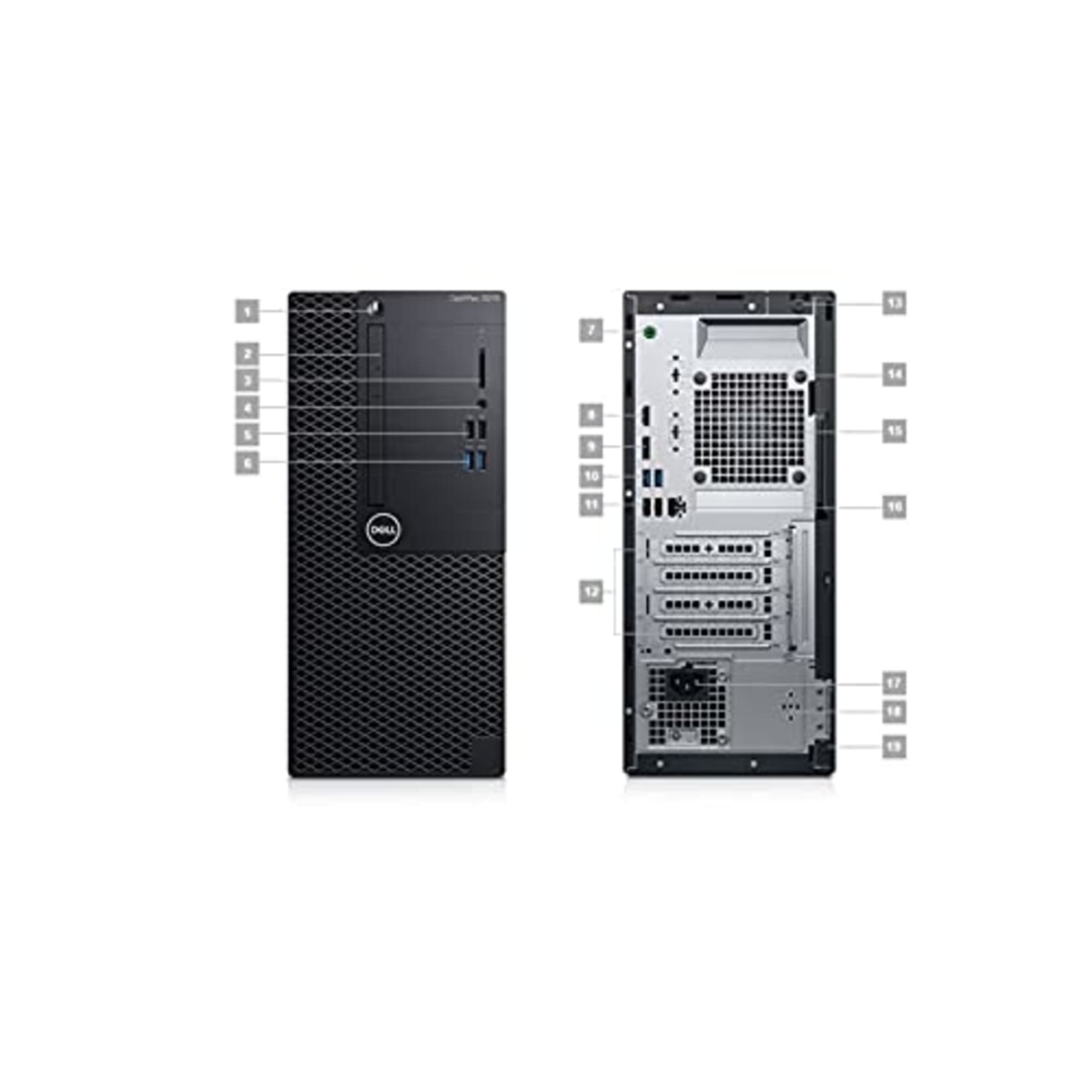 Refurbished Dell Optiplex 3070 SFF Desktop | Core i7 - 8700 - 512GB SSD Hard Drive - 16GB RAM | 6 cores @ 4.6 GHz Win 11 Pro Black