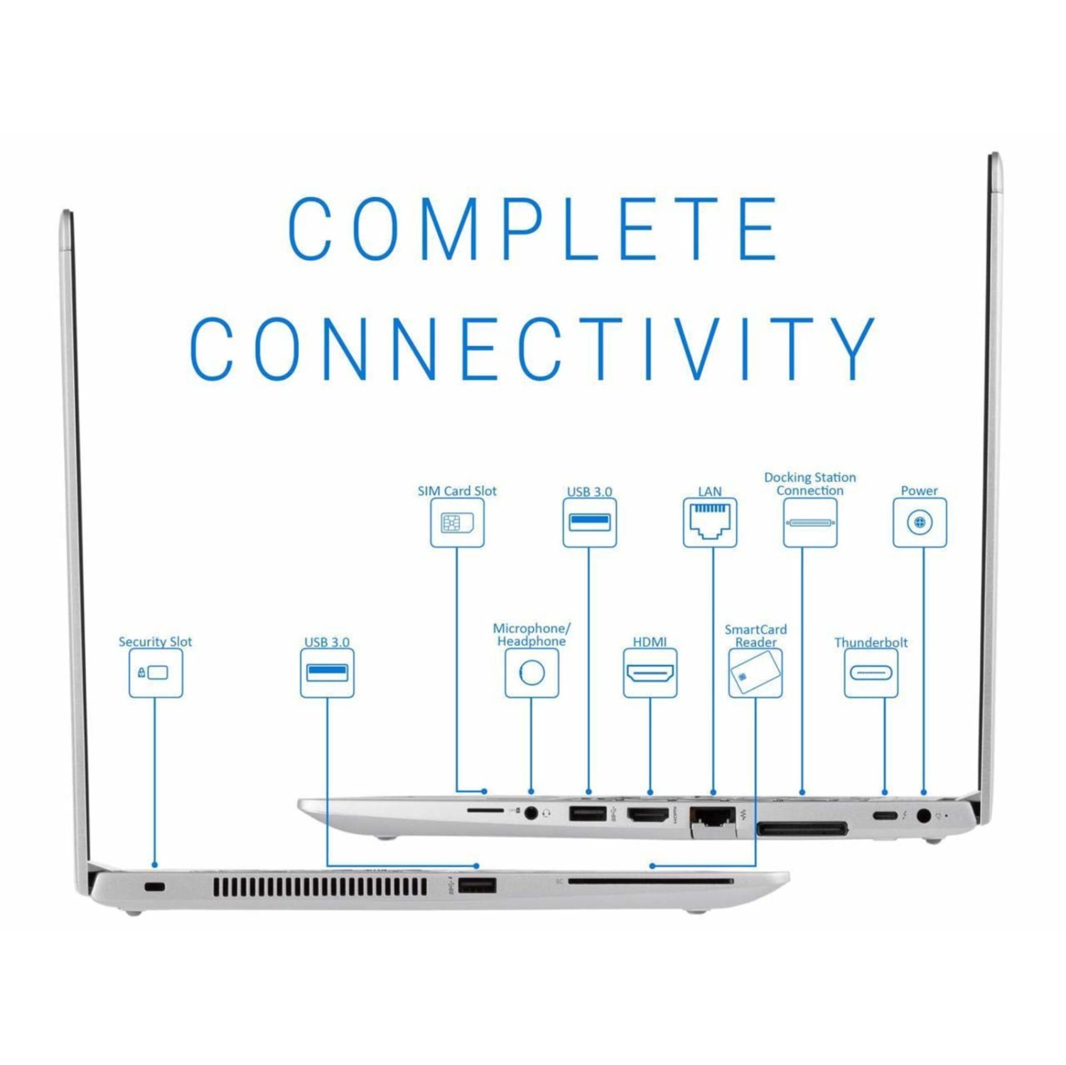 Refurbished HP EliteBook 840 G5 Laptop | 14" 1920x1080 FHD | Core i7 - 8650U - 2TB SSD Hard Drive - 32GB RAM | 4 cores @ 4.2 GHz Win 11 Home Silver