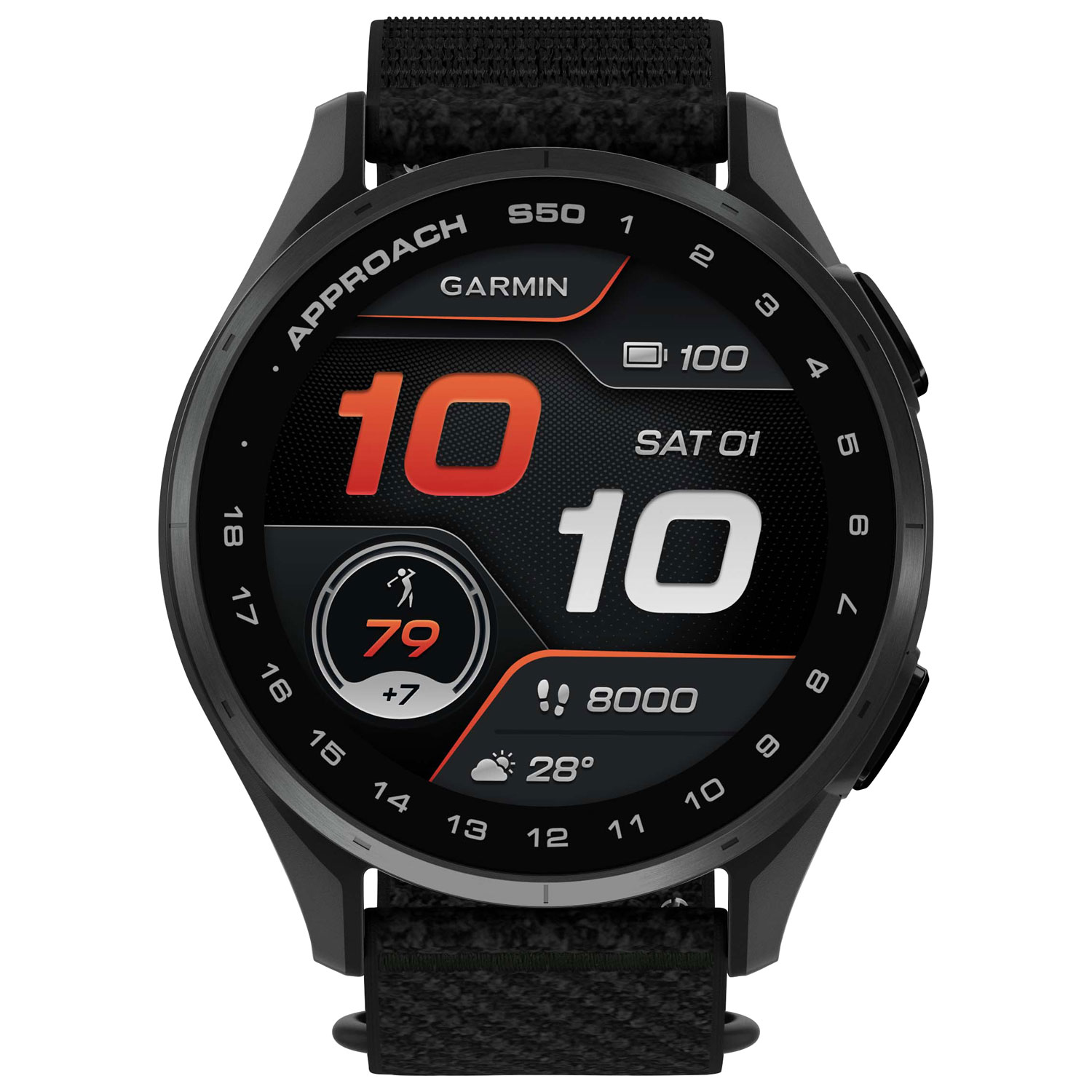 Garmin Approach S50 45mm AMOLED GPS Golf Smartwatch - Black
