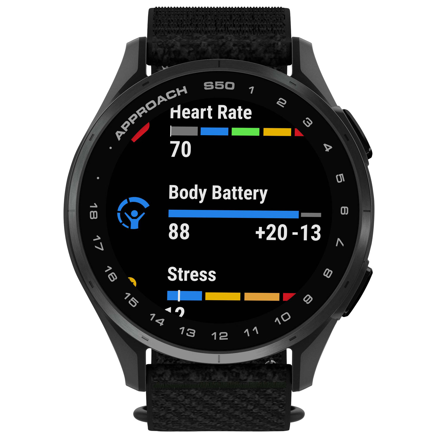 Garmin Approach S50 45mm AMOLED GPS Golf Smartwatch - Black