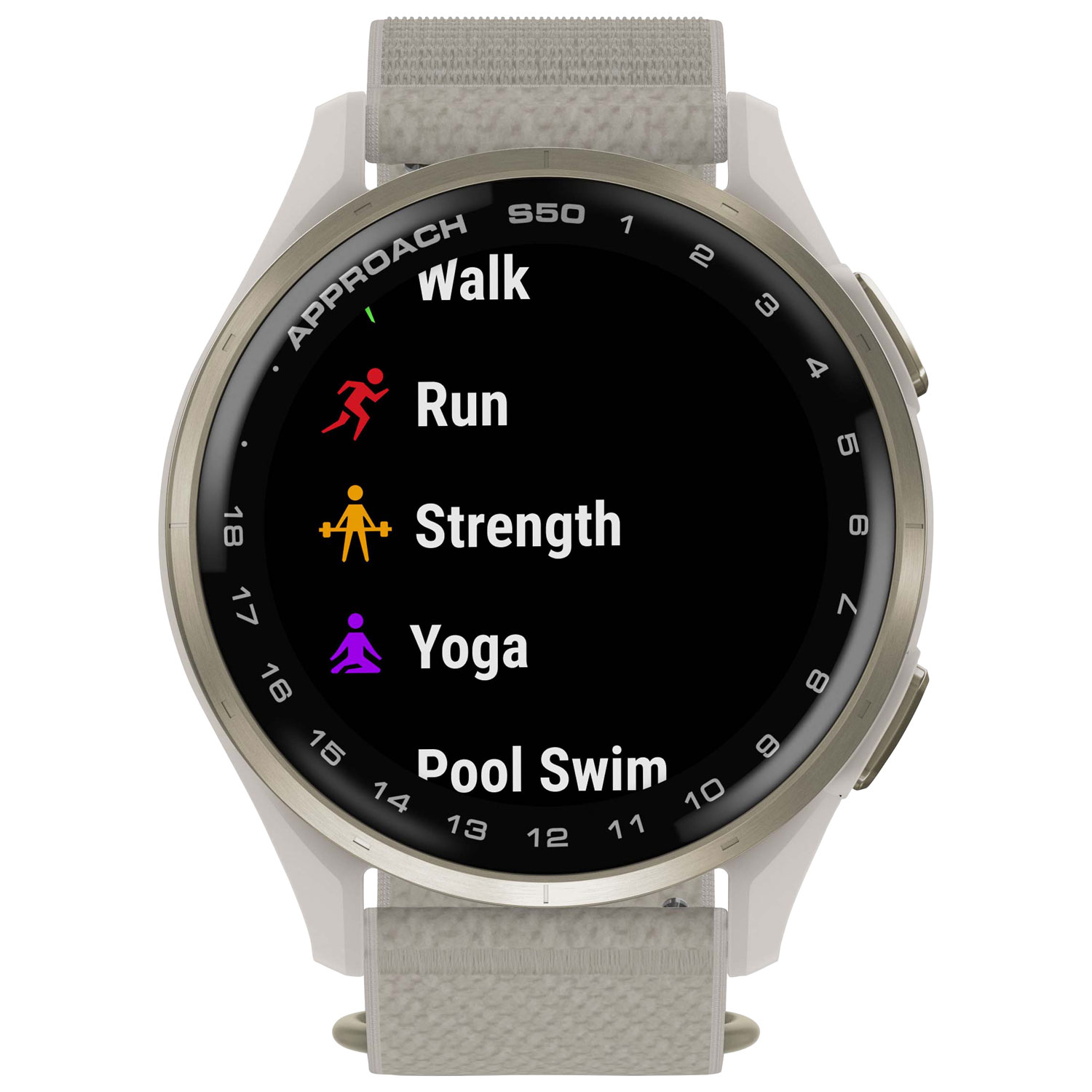 Garmin Approach S50 45mm AMOLED GPS Golf Smartwatch - Ivory | Best