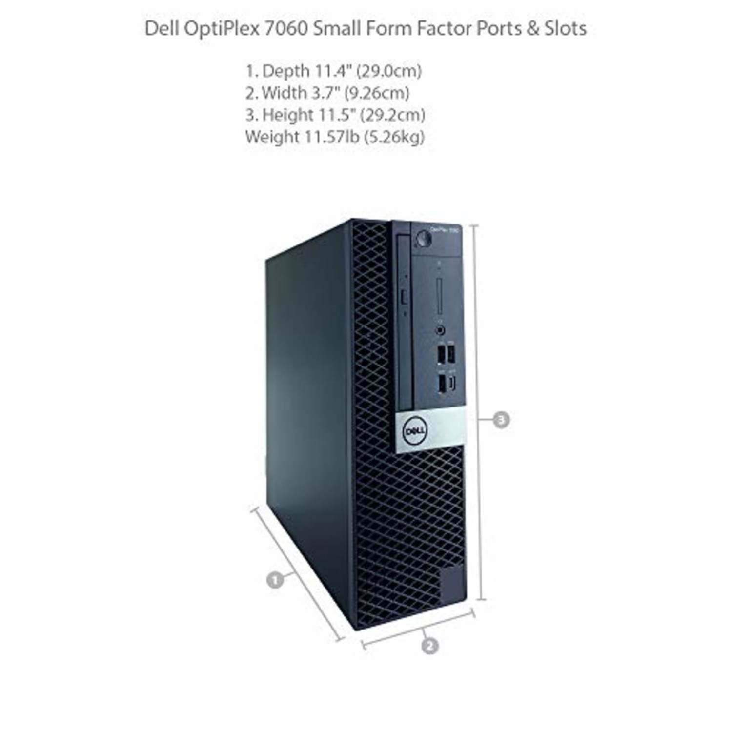 Refurbished Dell Optiplex 7060 SFF Desktop | Core i7 - 8700 - 256GB SSD Hard Drive - 32GB RAM | 6 cores @ 4.6 GHz Win 11 Pro Black