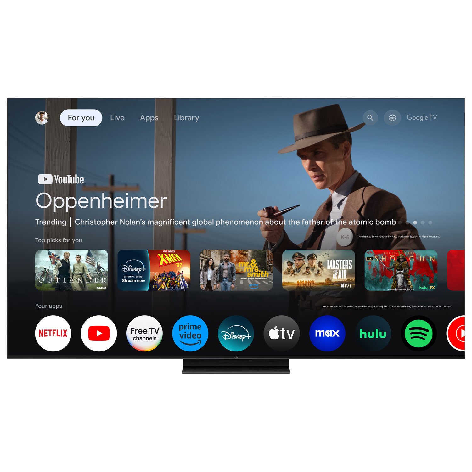 Téléviseur intelligent Google QD mini-DEL HDR UHD 4K de 75 po série QM7K de TCL - 2025