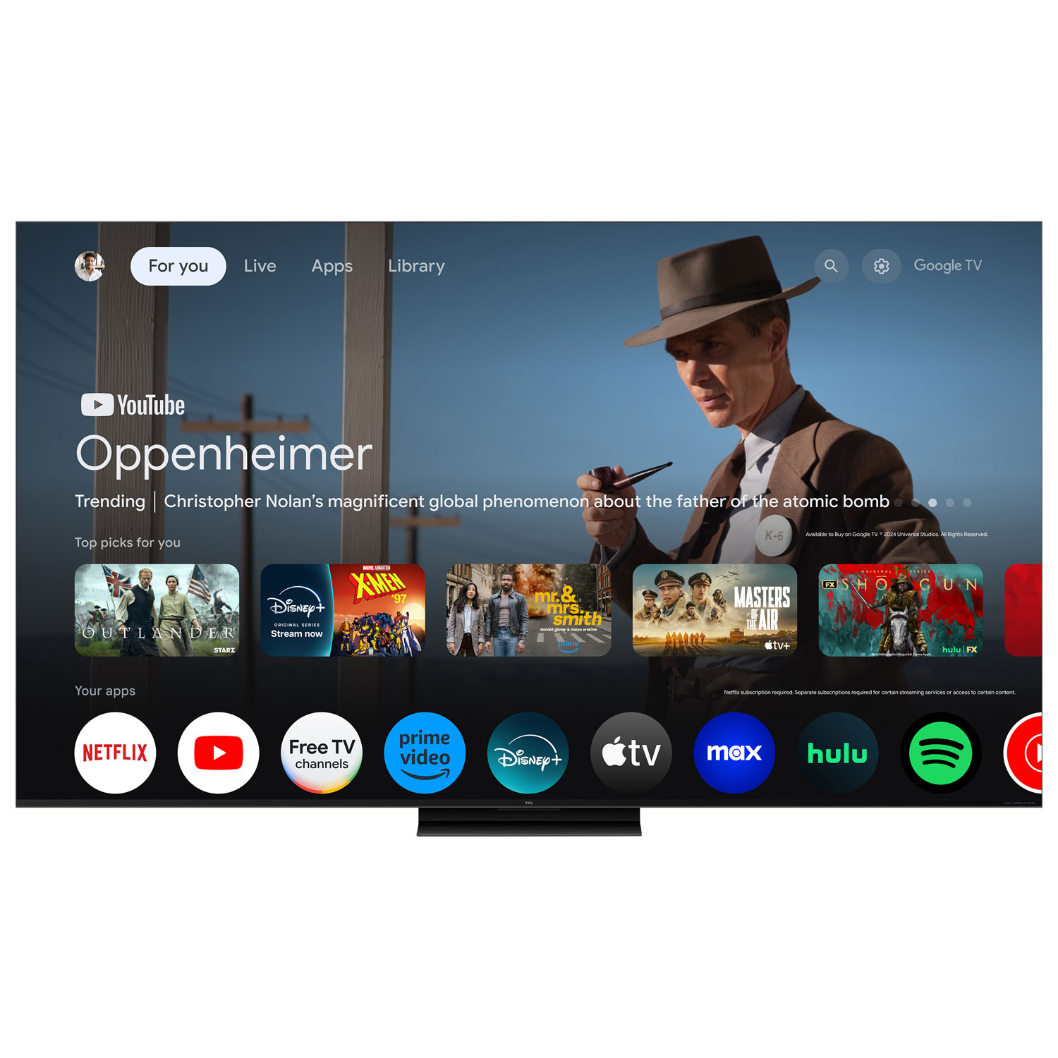 TCL 85" QM7K Series 4K UHD HDR QD-Mini LED Smart Google TV - 2025