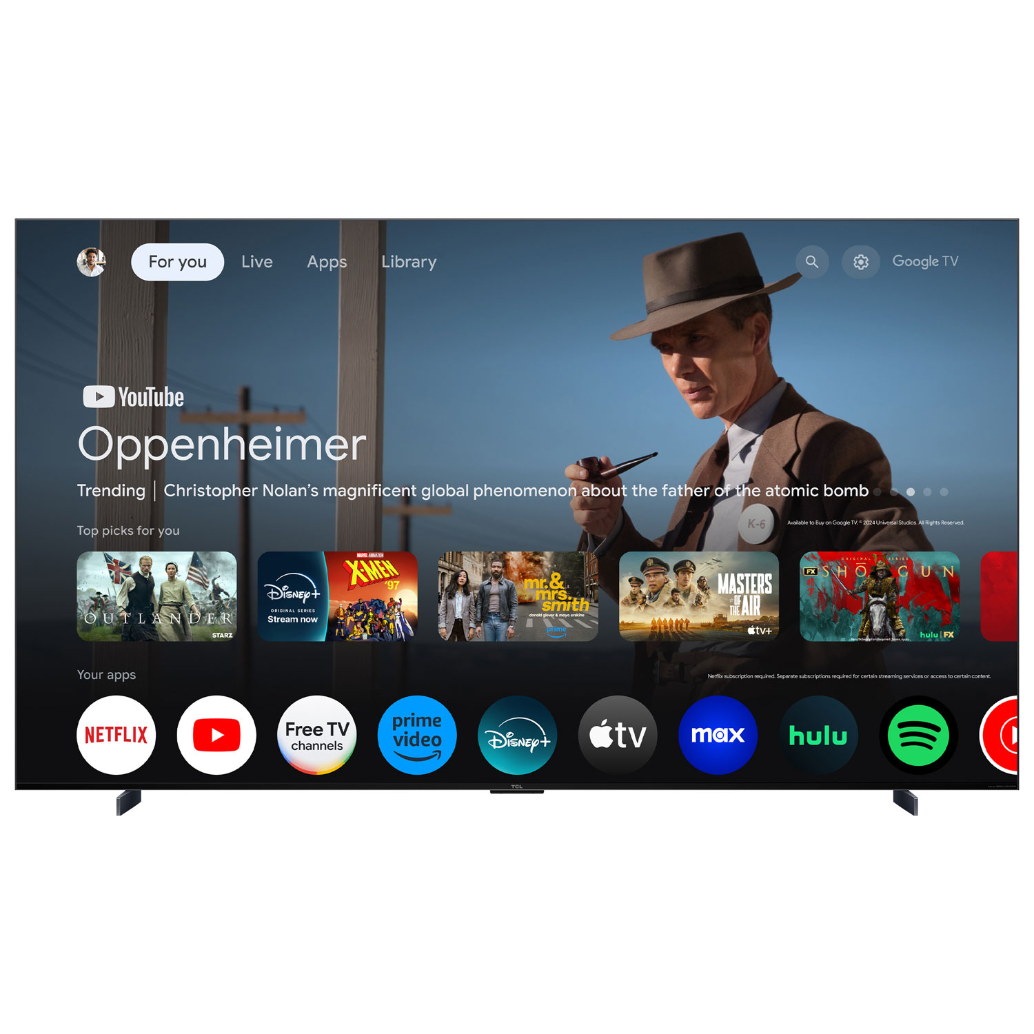 Téléviseur intelligent Google QD mini-DEL HDR UHD 4K de 98 po série QM7K de TCL - 2025