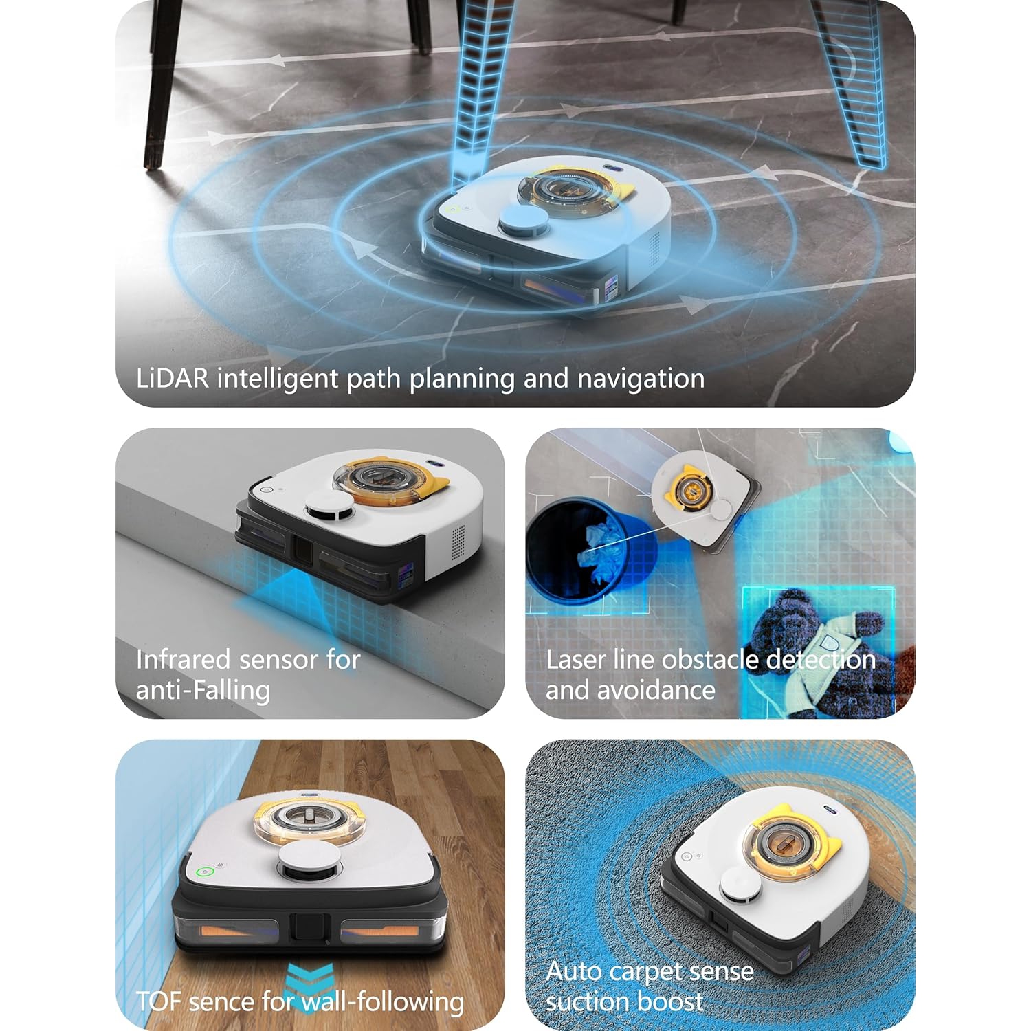 UBPet V10 22000Pa 10X Ultra Suction Power Robot Vacuum