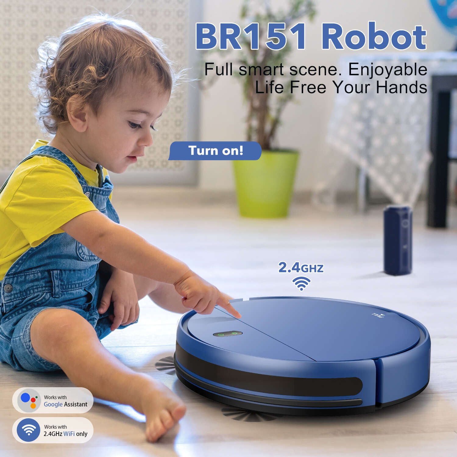 Teendow 4500Pa Robot Vacuum & Mop,Robotic Vacuum Cleaner with APP/Voice Control,120 Mins Runtime,Auto-Charge,for Hardwood Floor,Carpet and Pet