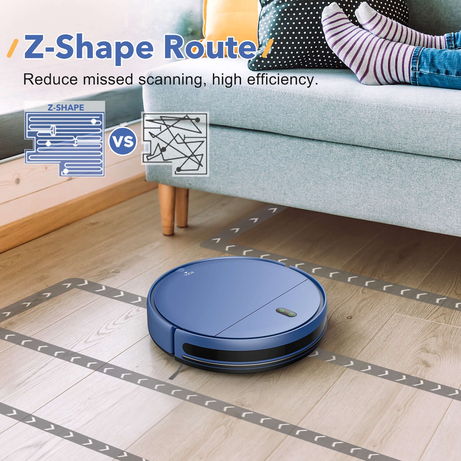 Teendow 4500Pa Robot Vacuum & Mop,Robotic Vacuum Cleaner with APP/Voice Control,120 Mins Runtime,Auto-Charge,for Hardwood Floor,Carpet and Pet