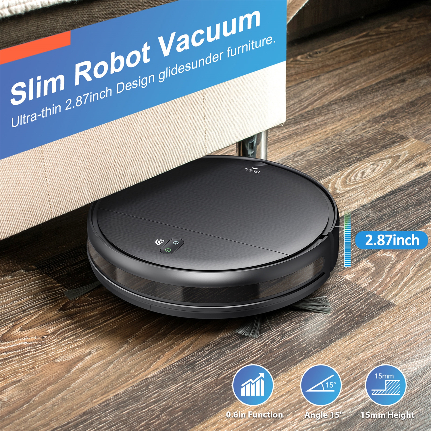 Teendow 4500Pa Robot Vacuum & Mop,Robotic Vacuum Cleaner with APP/Voice Control,120 Mins Runtime,Auto-Charge,for Hardwood Floor,Carpet and Pet