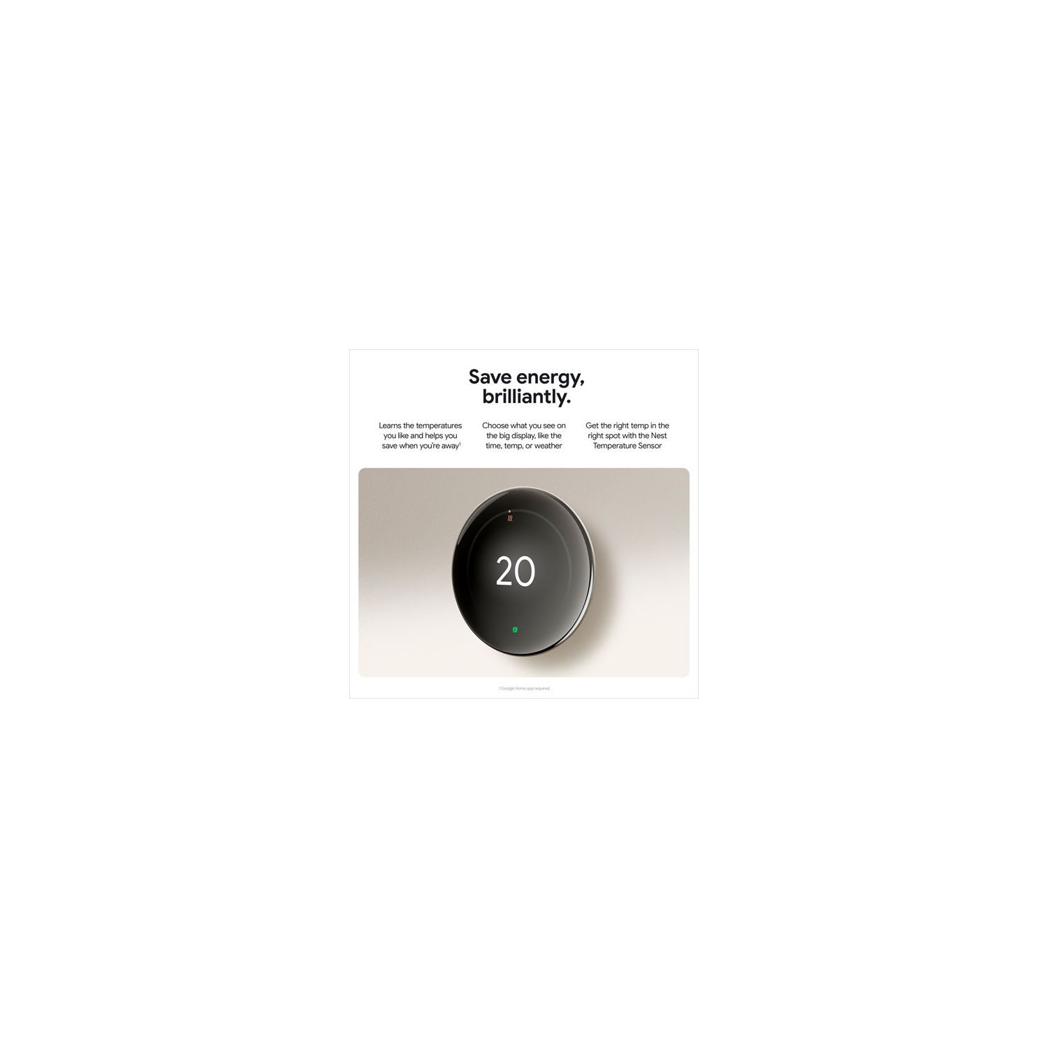 Google Nest Wi-Fi Smart Learning Thermostat - Polished Obsidian
