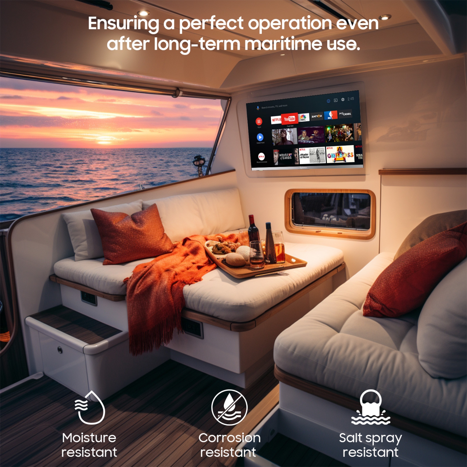 SYLVOX 12 Volt TV, 22" Smart TV with DVD Player, 1080P Newest Google TV Support Download APPs with Google Assistant, AC/DC Powered TV for RV Camper