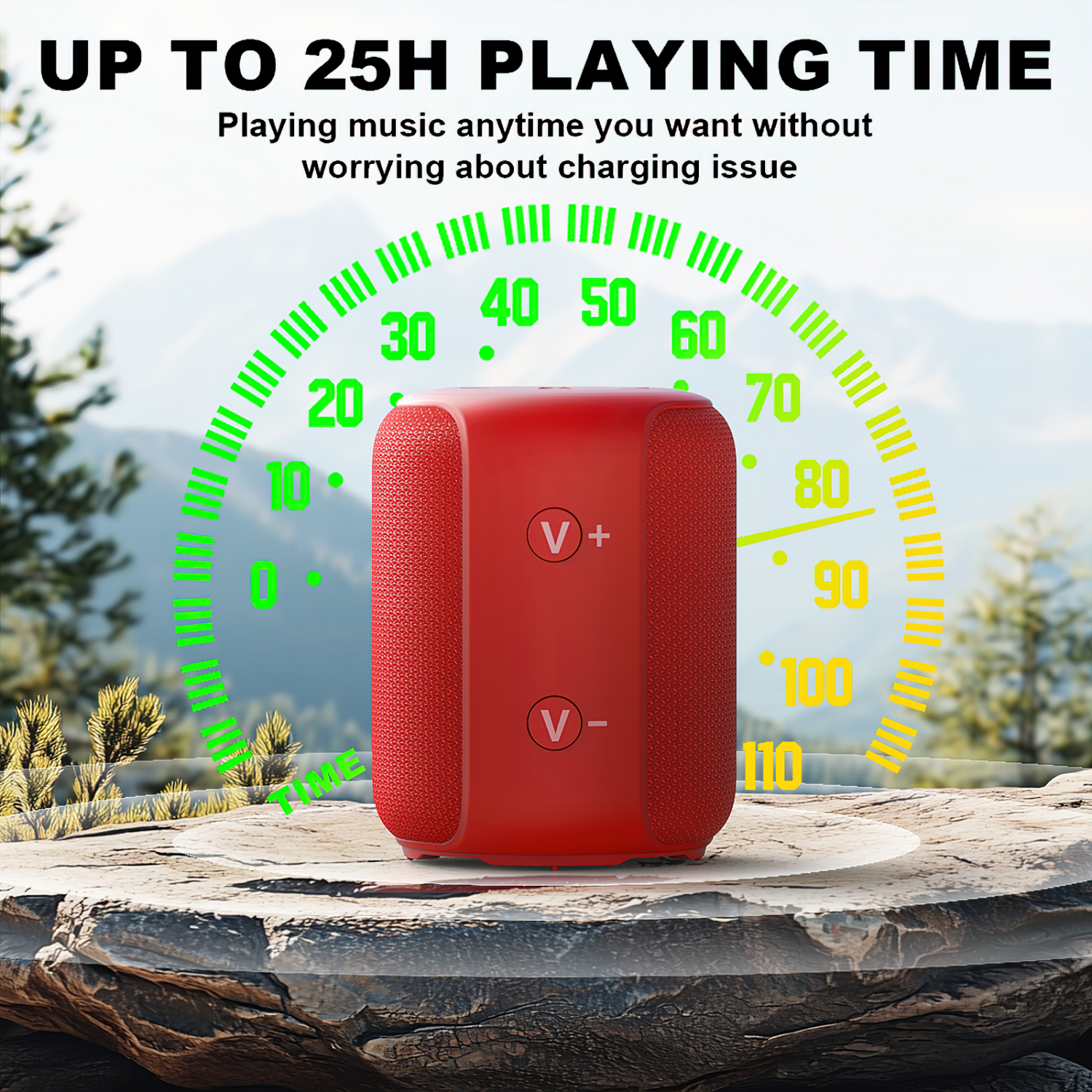 Bobtot Portable Speaker Bluetooth 10W Peak, IPX6 Shower Speaker, 25H Playing Time, Loud and Stereo Sound with Bass, Dual Pairing, Small Bluetooth