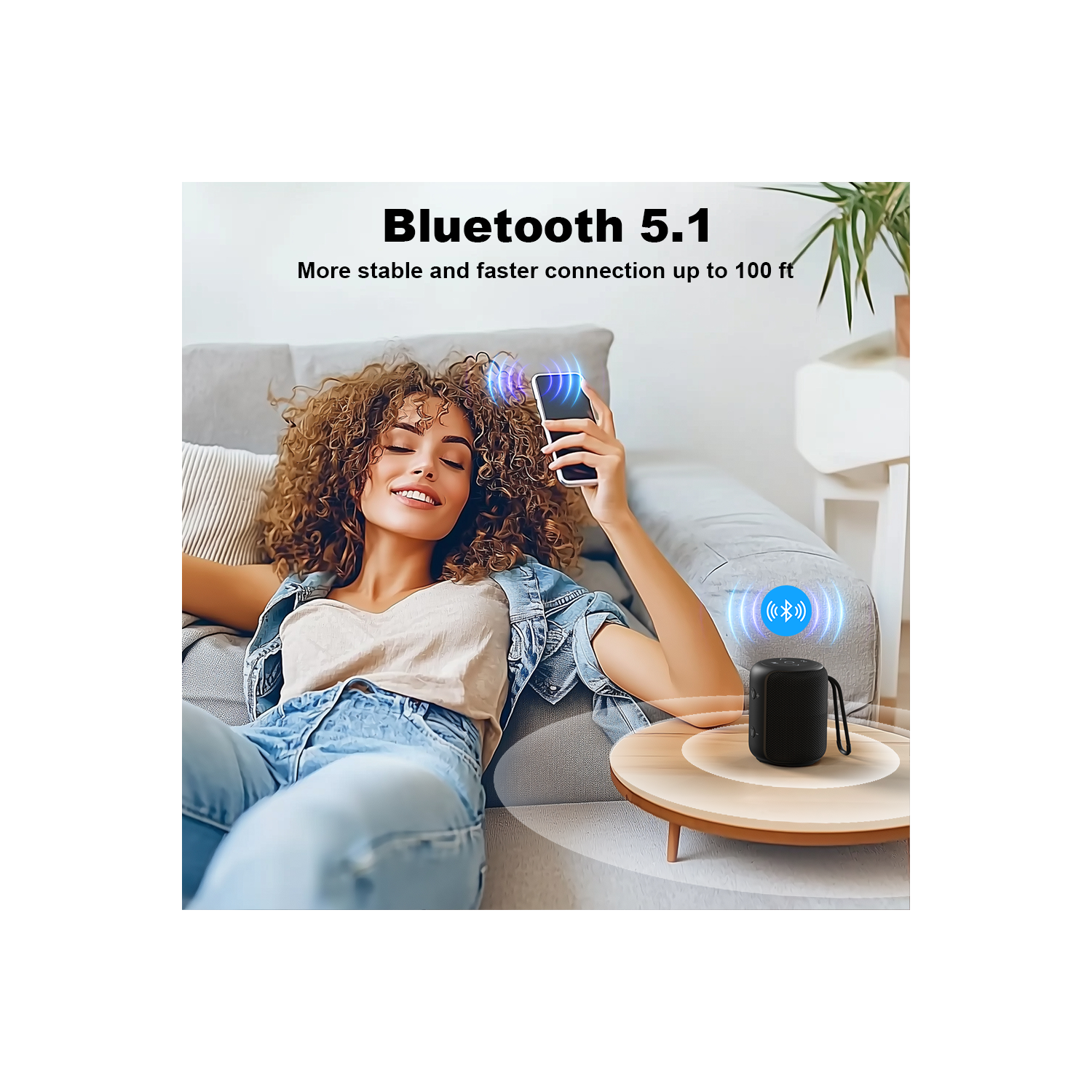 Bobtot Portable Speaker Bluetooth 10W Peak, IPX6 Shower Speaker, 25H Playing Time, Loud and Stereo Sound with Bass, Dual Pairing, Small Bluetooth