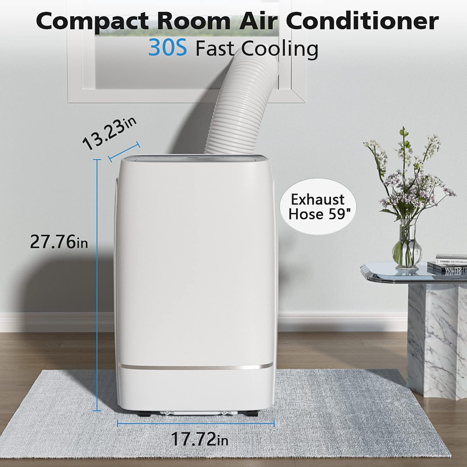 COWSAR 13000 BTU Portable Air Conditioner 4-IN-1 Portable AC Unit 24H Timer Room Air Conditioners 450 Sq.Ft. Coverage ＜53dB Portable Air Conditioners