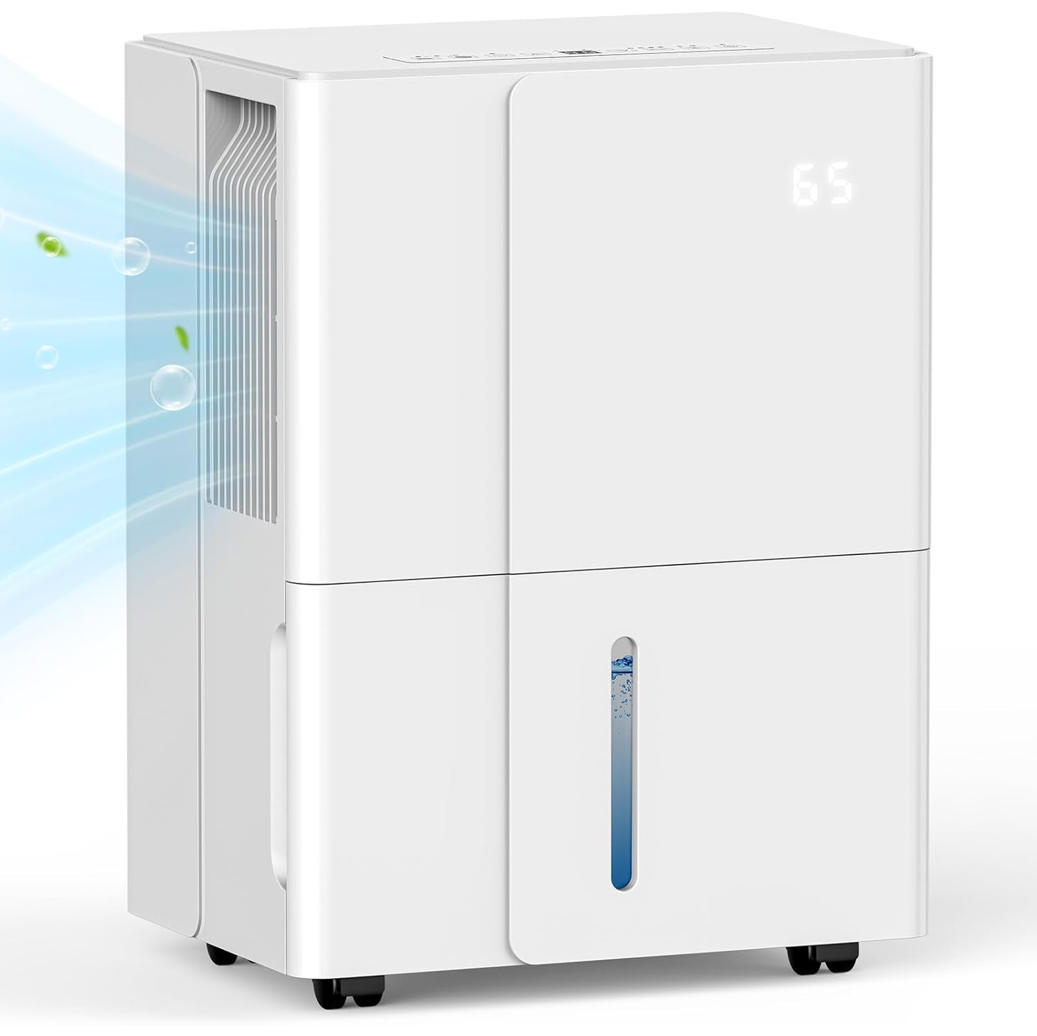 Dehumidifier with Wheels for Basement, Bedroom, Bathroom, Office - 22 Pints, 4 Modes, LED Display, 24H Timer, Whisper-Quiet, 1.2 Gallon Tank