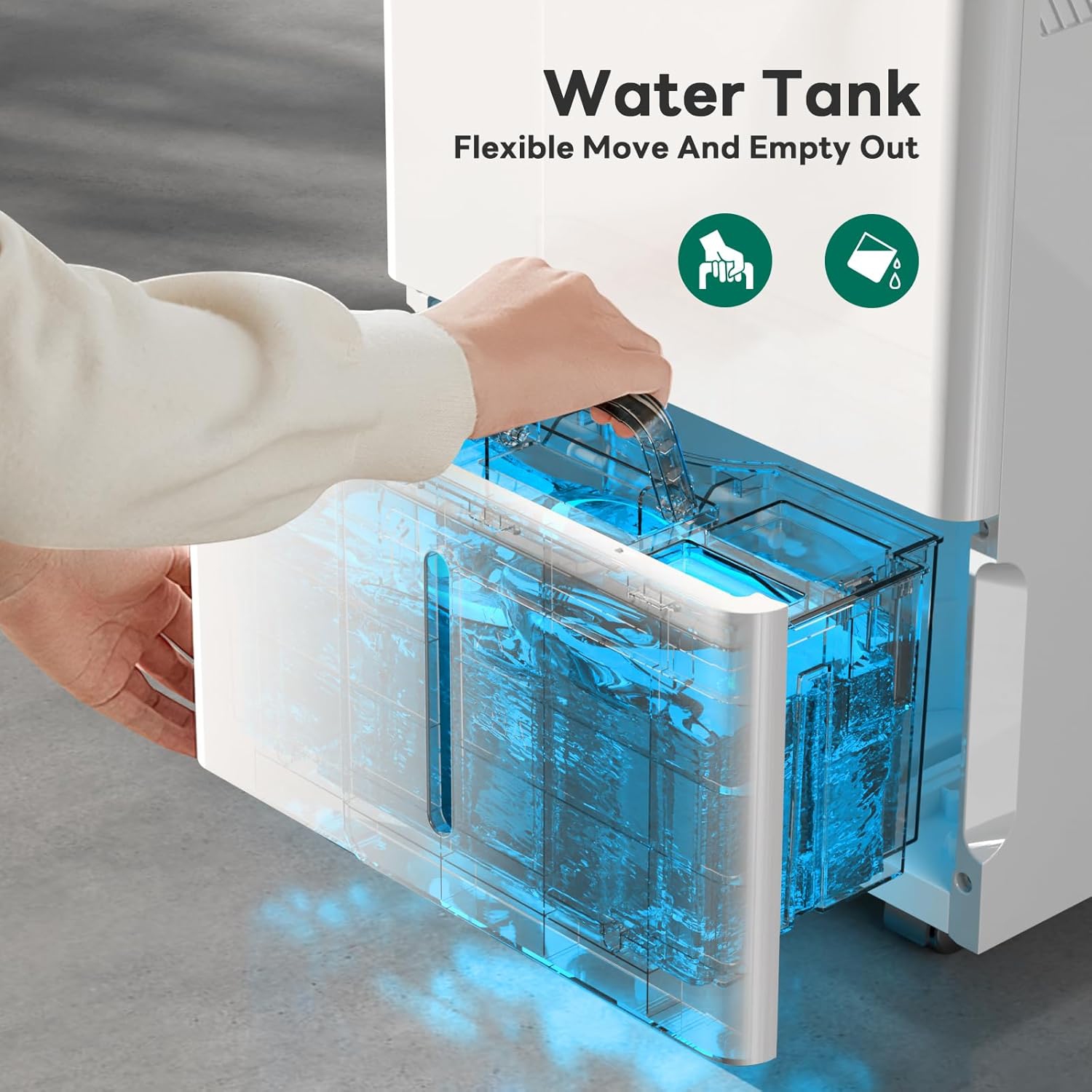 Dehumidifier with Wheels for Basement, Bedroom, Bathroom, Office - 22 Pints, 4 Modes, LED Display, 24H Timer, Whisper-Quiet, 1.2 Gallon Tank