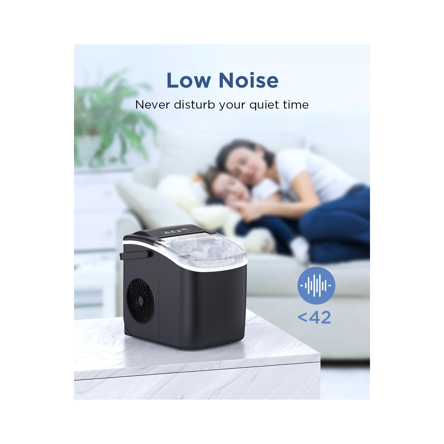 COWSAR Ice Maker Countertop, Portable Ice Machine with Self-Cleaning, 26.5lbs/24Hrs, 9 Bullet Ice Cubes in 6 Mins, Ice Basket and Scoop, Ideal for