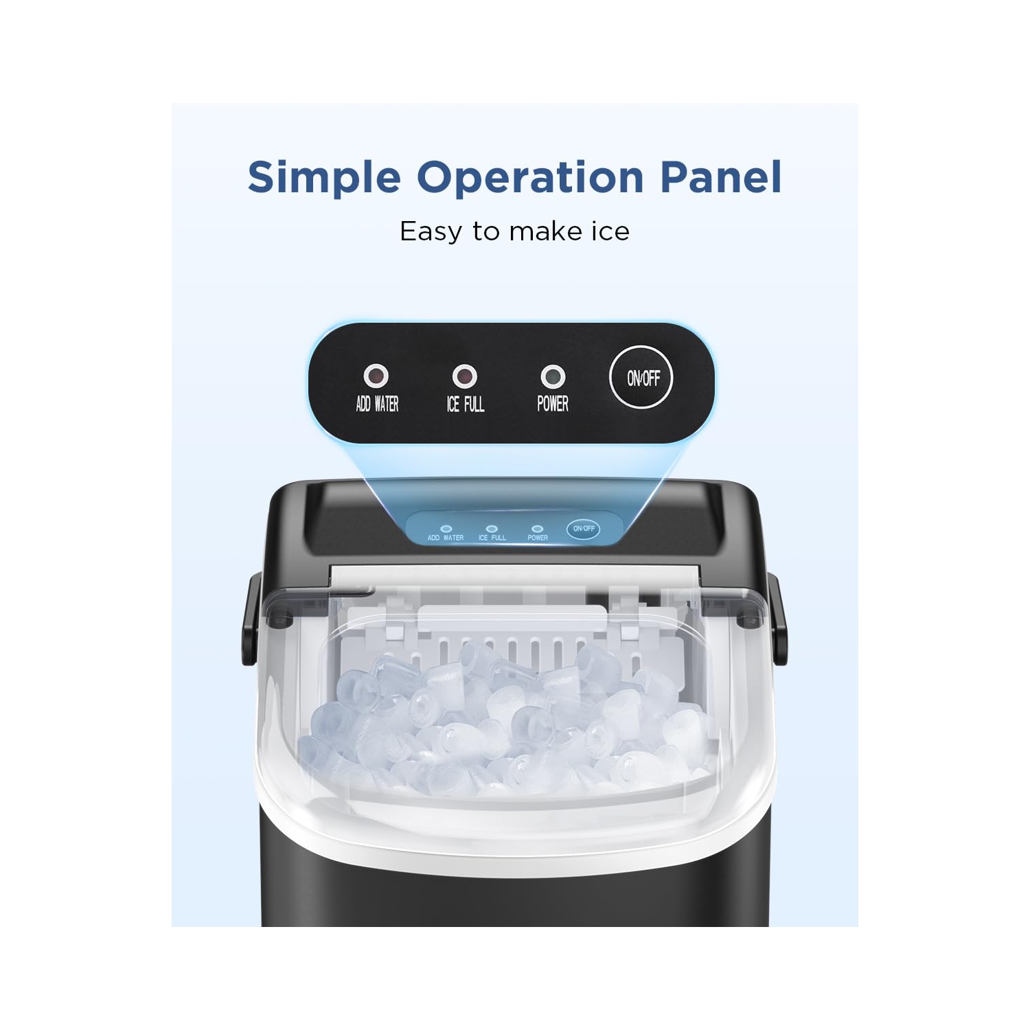 COWSAR Ice Maker Countertop, Portable Ice Machine with Self-Cleaning, 26.5lbs/24Hrs, 9 Bullet Ice Cubes in 6 Mins, Ice Basket and Scoop, Ideal for