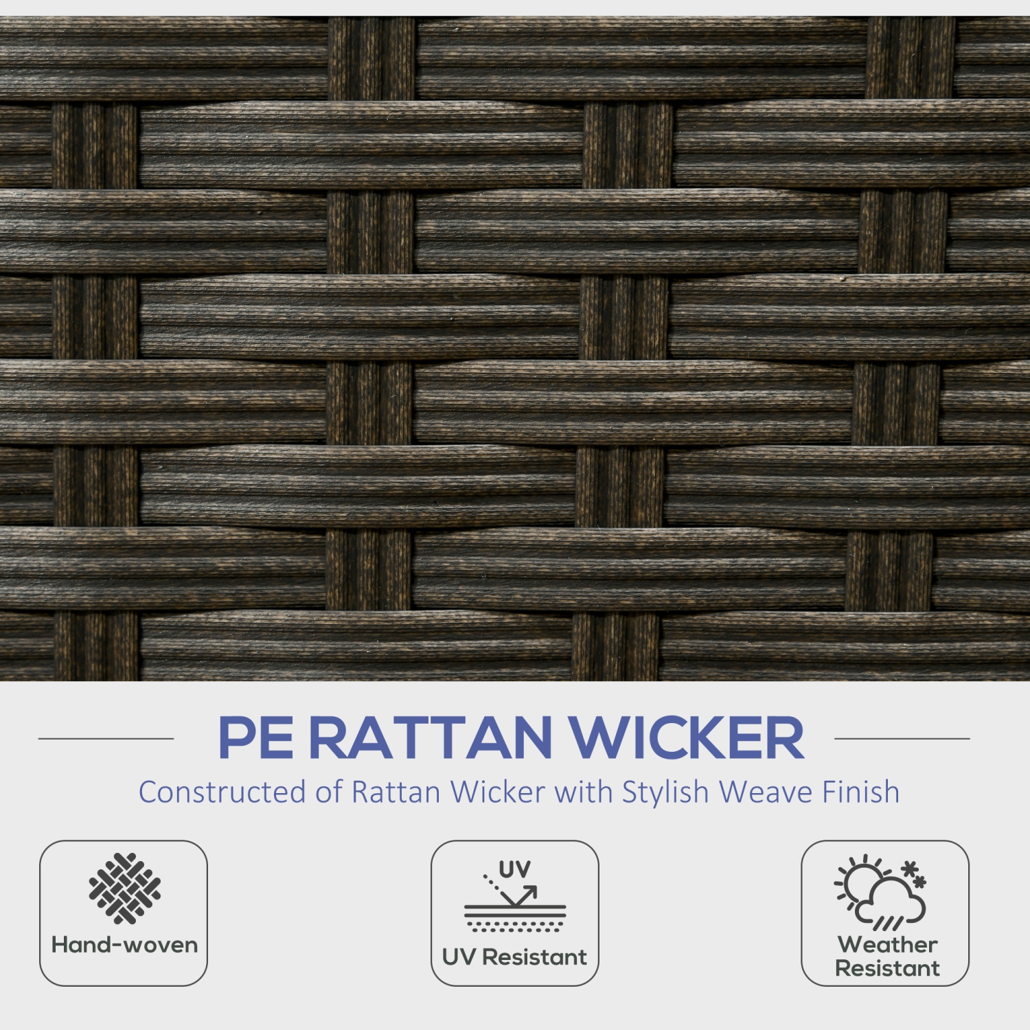 Ensemble de 6 meubles de jardin en osier Outsunny, meubles modulaires à 5 places à dossier haut avec canapé en coin et table basse en plastique pour