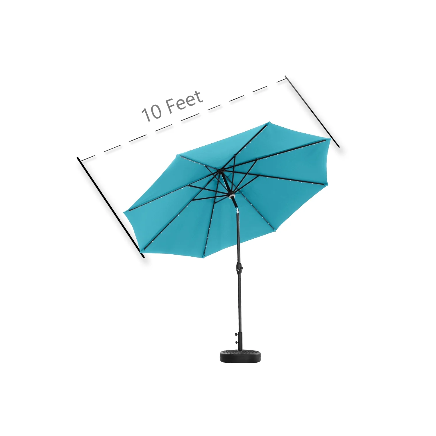 Ainfox 10Ft Solar Powered Aluminum Patio Table Market Umbrella Blue