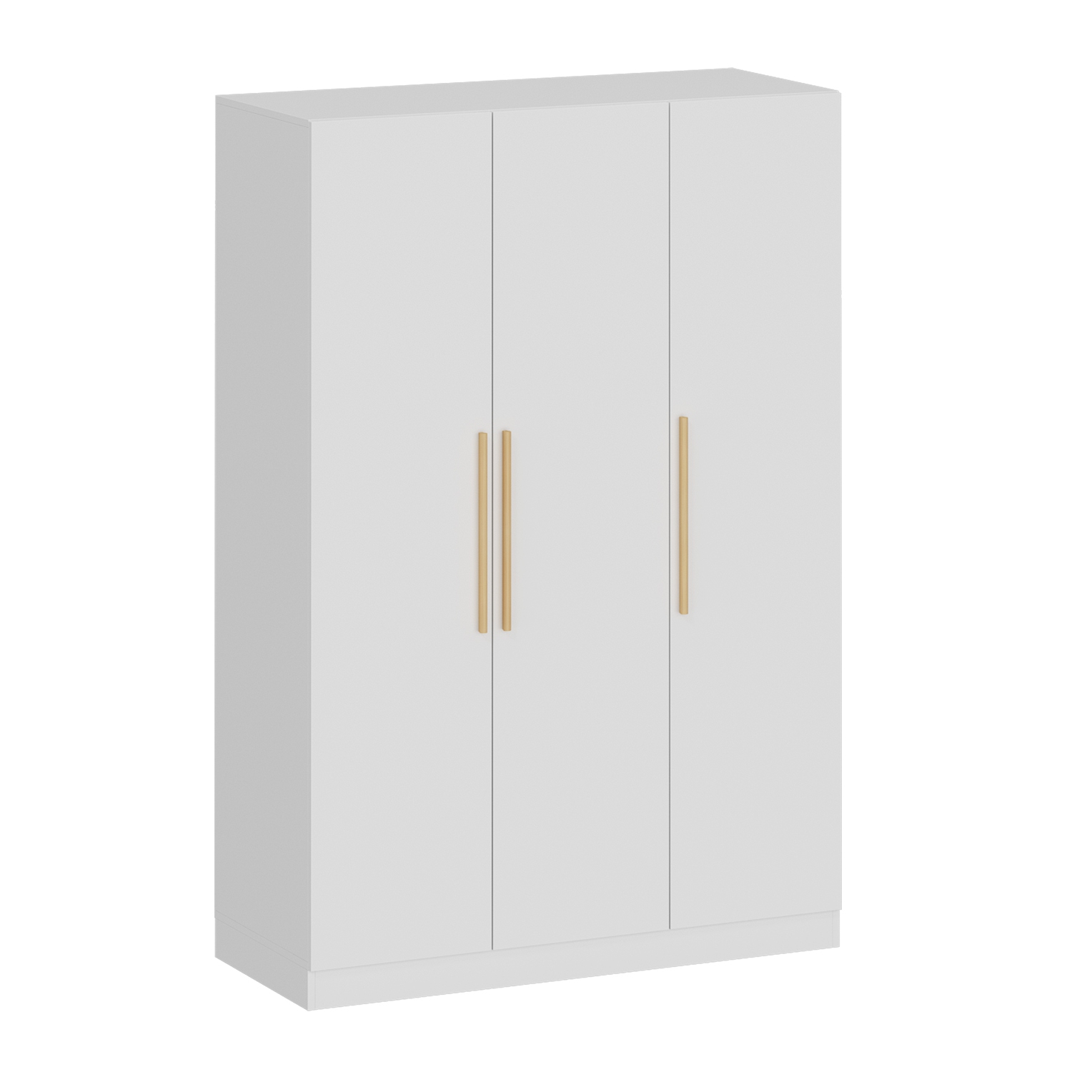 Famapy – Garde-robe à 3 portes avec tringle, tablettes ajustables et compartiments de rangement, blanc