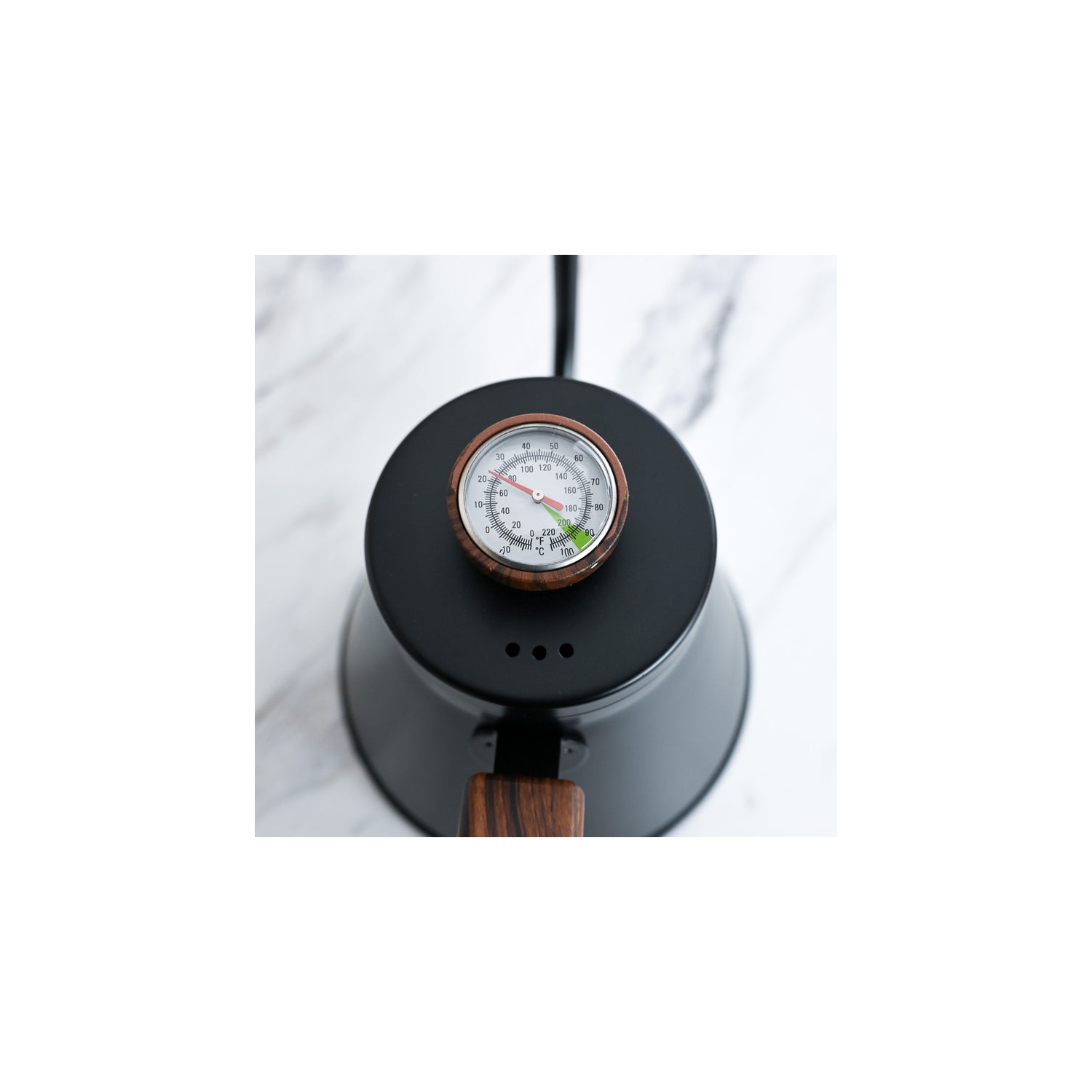 GROSCHE MARRAKESH Gooseneck Pour Over Stovetop Kettle with temperature guage, Stainless Steel Stovetop Kettle - 34 fl. oz, Black