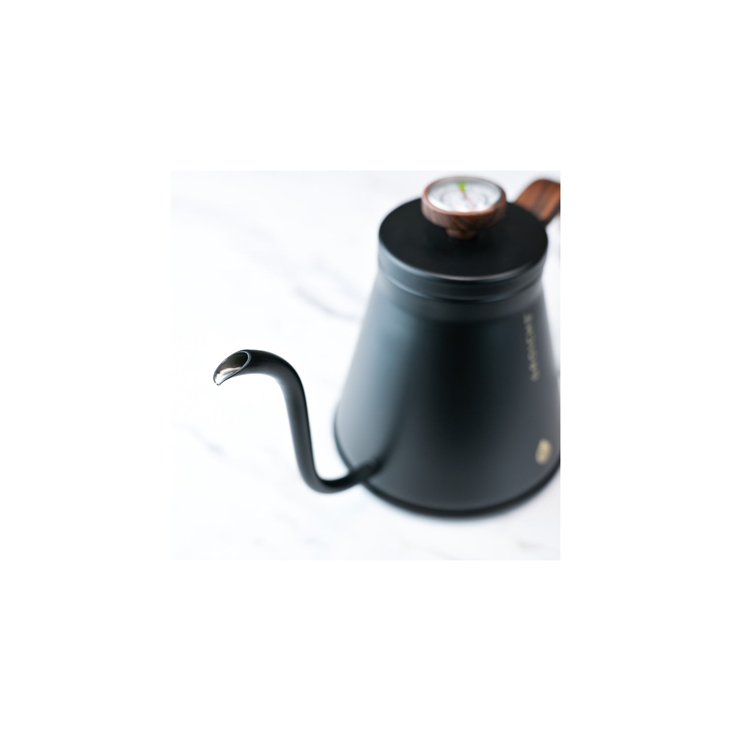 GROSCHE MARRAKESH Gooseneck Pour Over Stovetop Kettle with temperature guage, Stainless Steel Stovetop Kettle - 34 fl. oz, Black