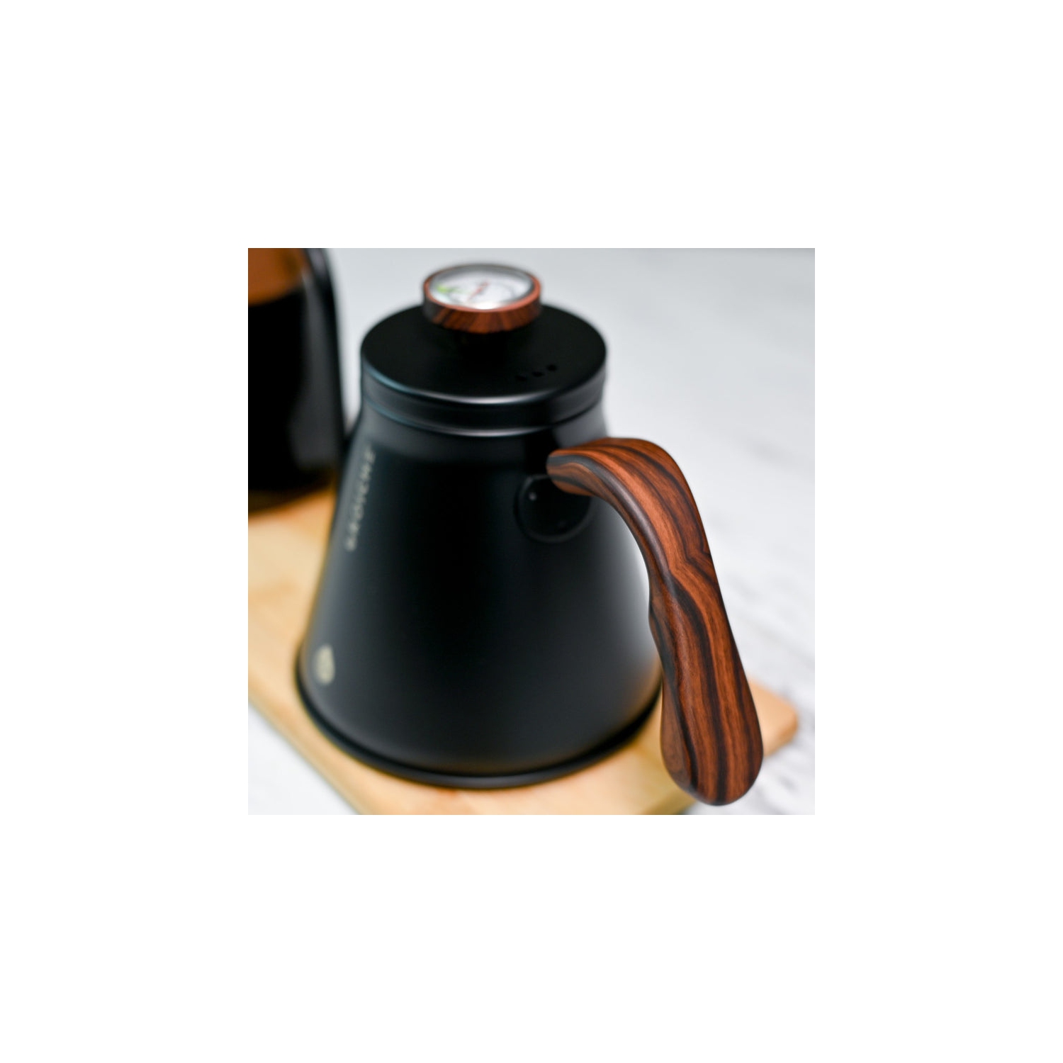 GROSCHE MARRAKESH Gooseneck Pour Over Stovetop Kettle with temperature guage, Stainless Steel Stovetop Kettle - 34 fl. oz, Black