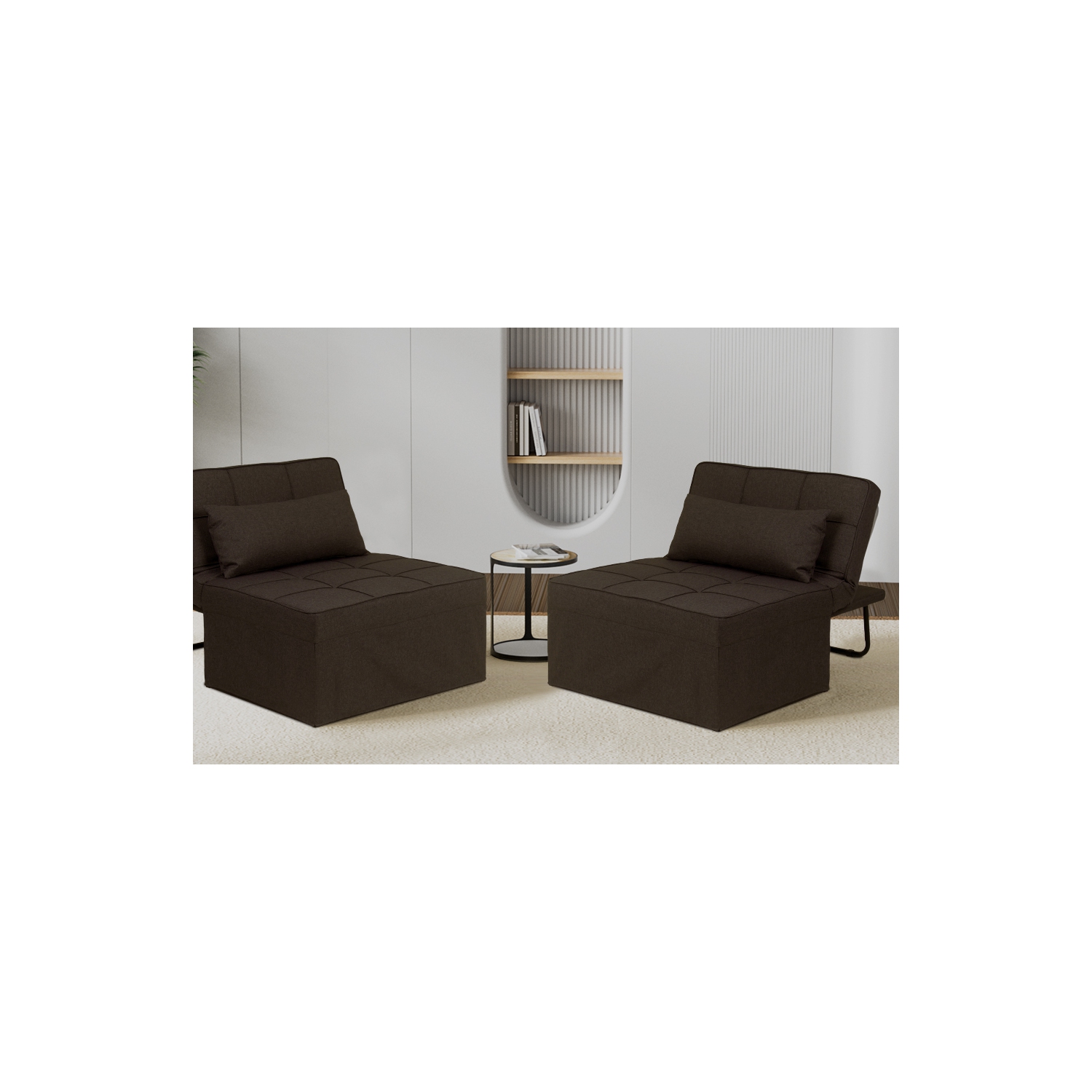 Ainfox 71&nbsp;po canapé-lit pliant brun pour la maison