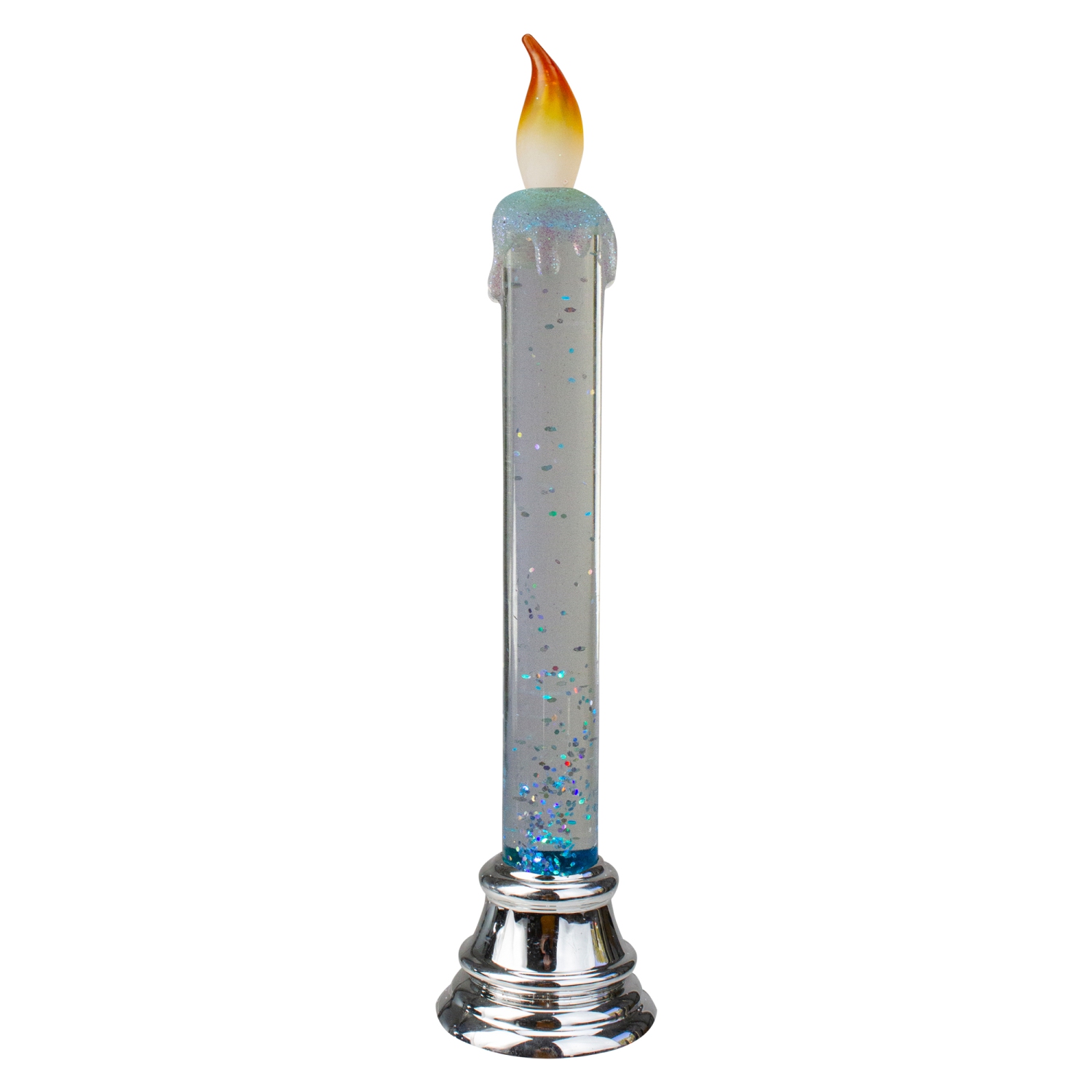 Glittered LED Flameless Christmas Candle - 9.25" - Set of 4