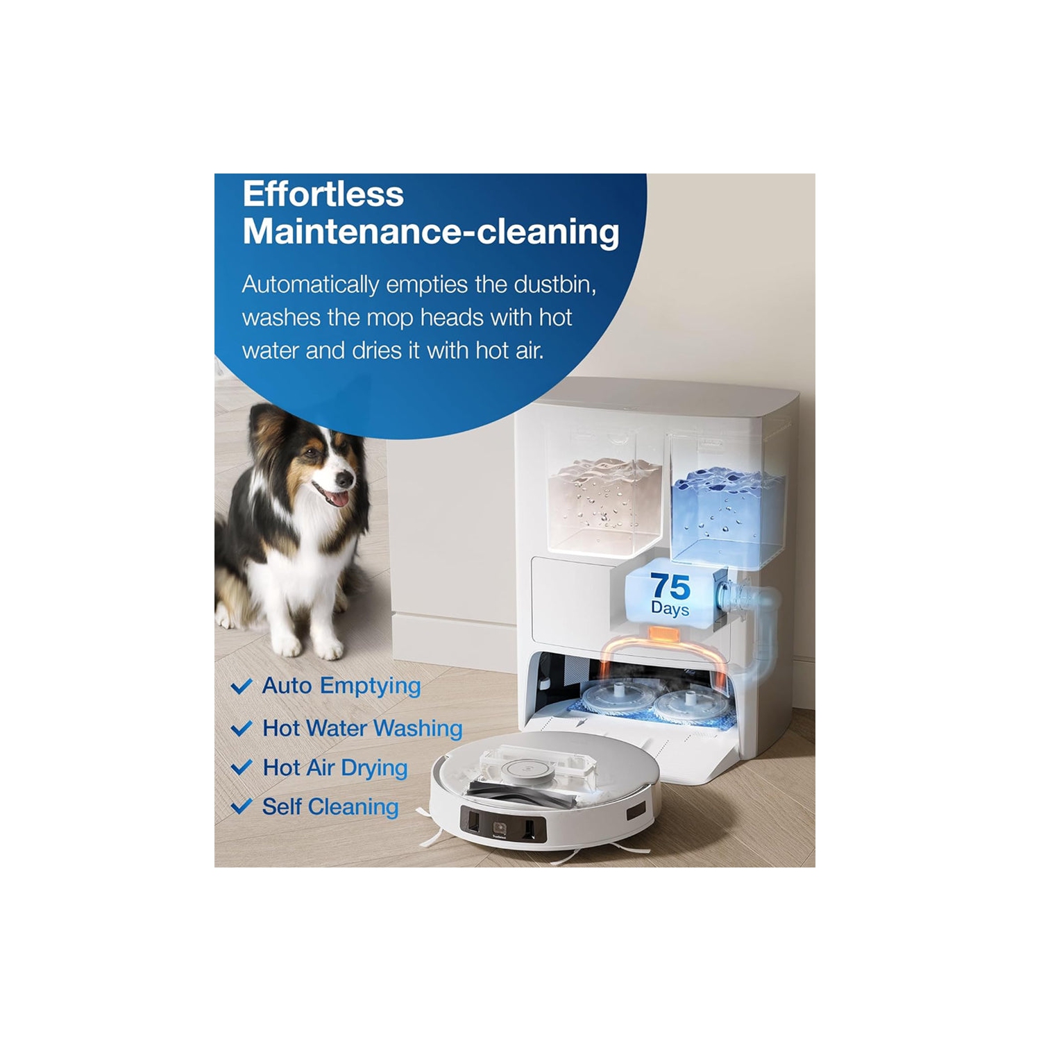 Boîte ouverte - Aspirateur et vadrouille robot Deebot d'Ecovacs TEO(T20) OMNI avec station de vidage automatique