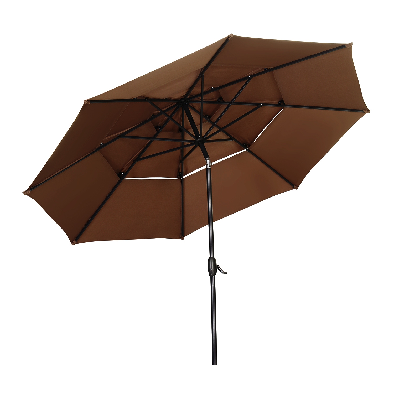 Ainfox 3-Layer 10ft Patio Umbrella Coffee