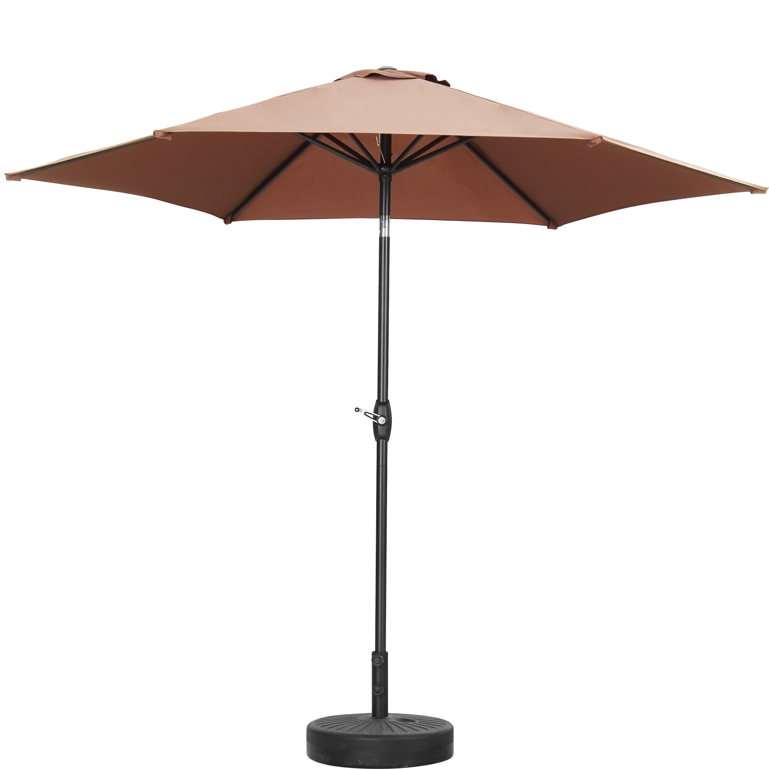 Table parapluie extérieure de 9 pi d'Ainfox, café