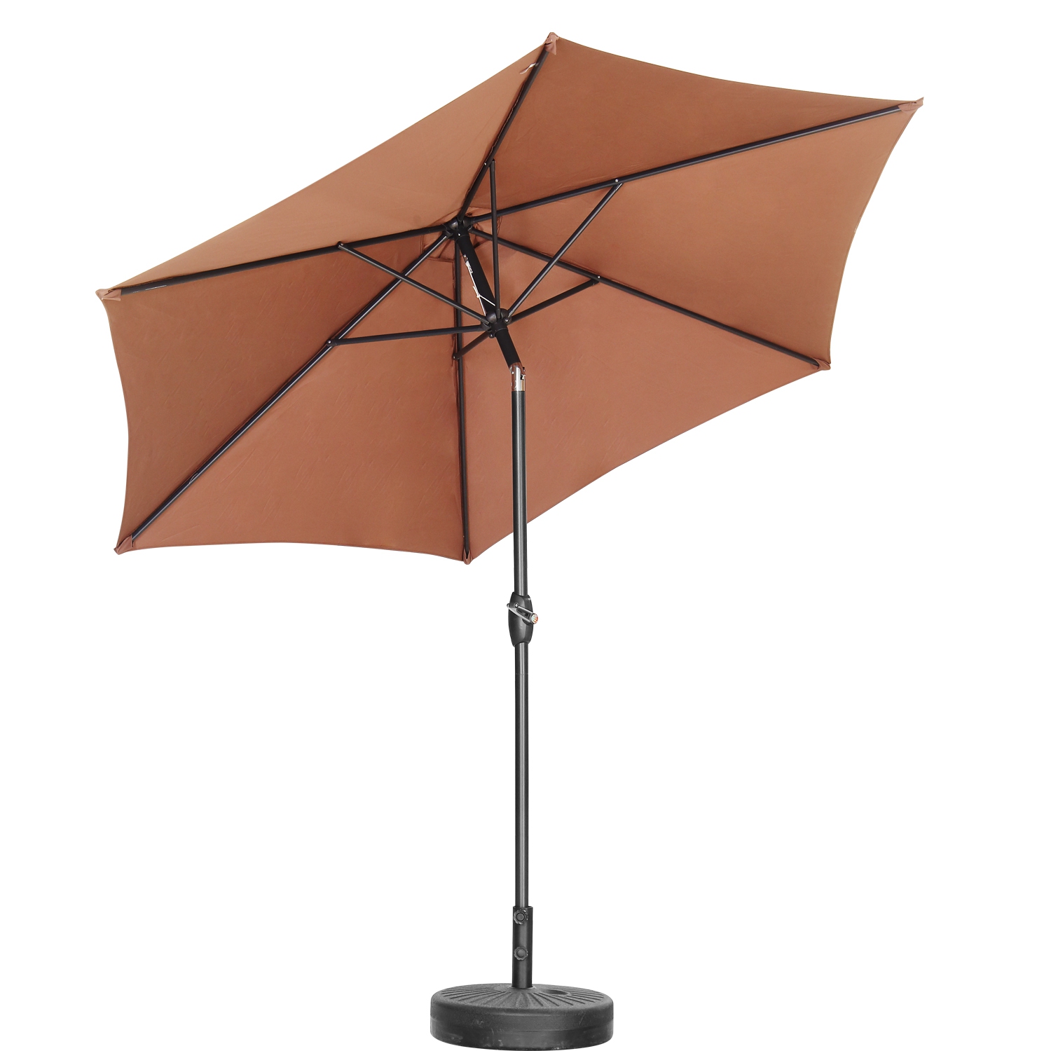 Table parapluie extérieure de 9 pi d'Ainfox, café